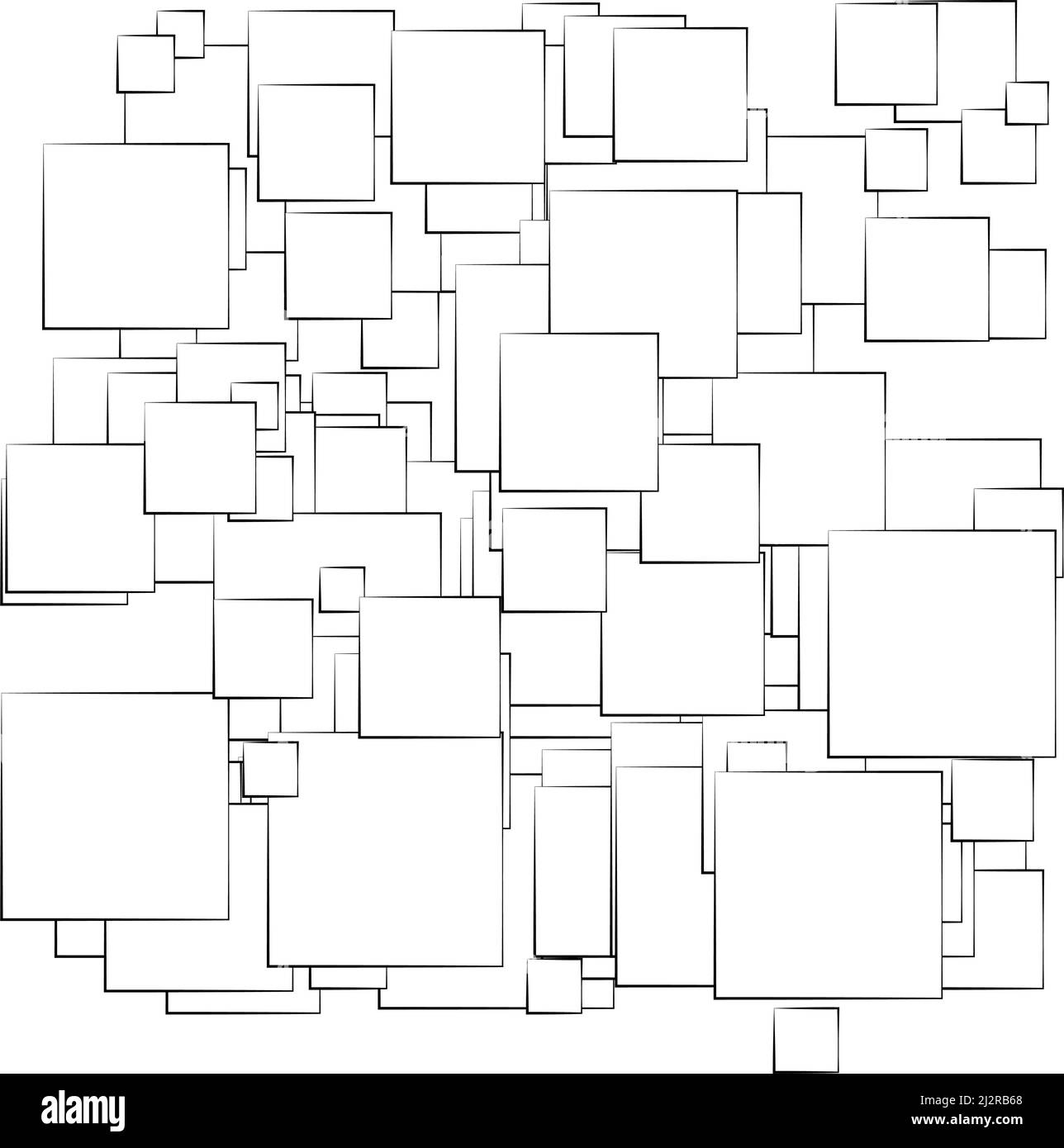 Random, scattered squares pattern, texture element. Randomness concept ...