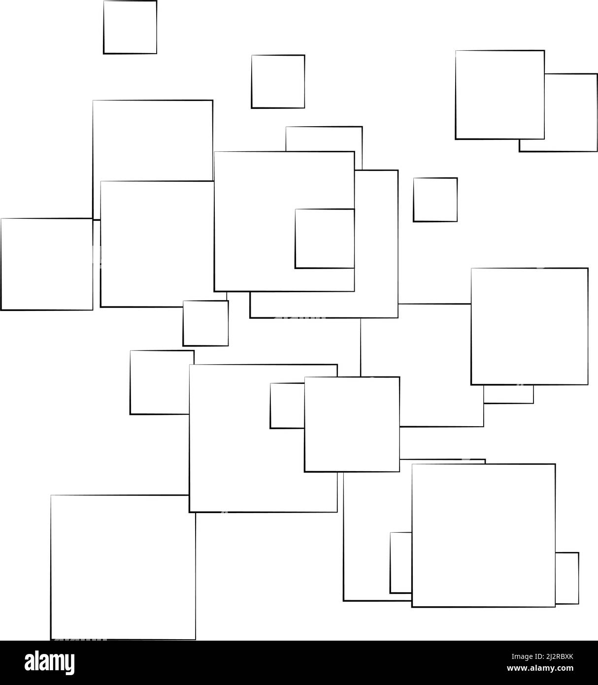 Random, scattered squares pattern, texture element. Randomness concept ...