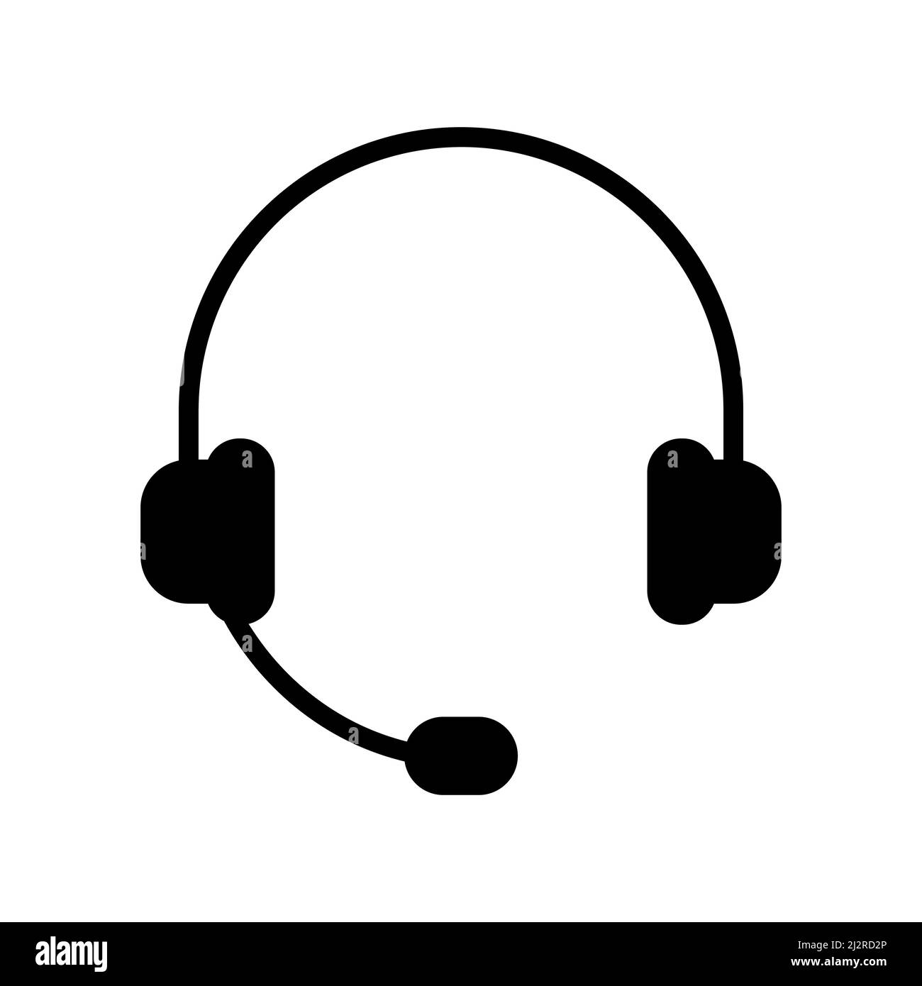 Support icon. Simple vector illustration. Headphone support sign isolated on white background. Stock Vector