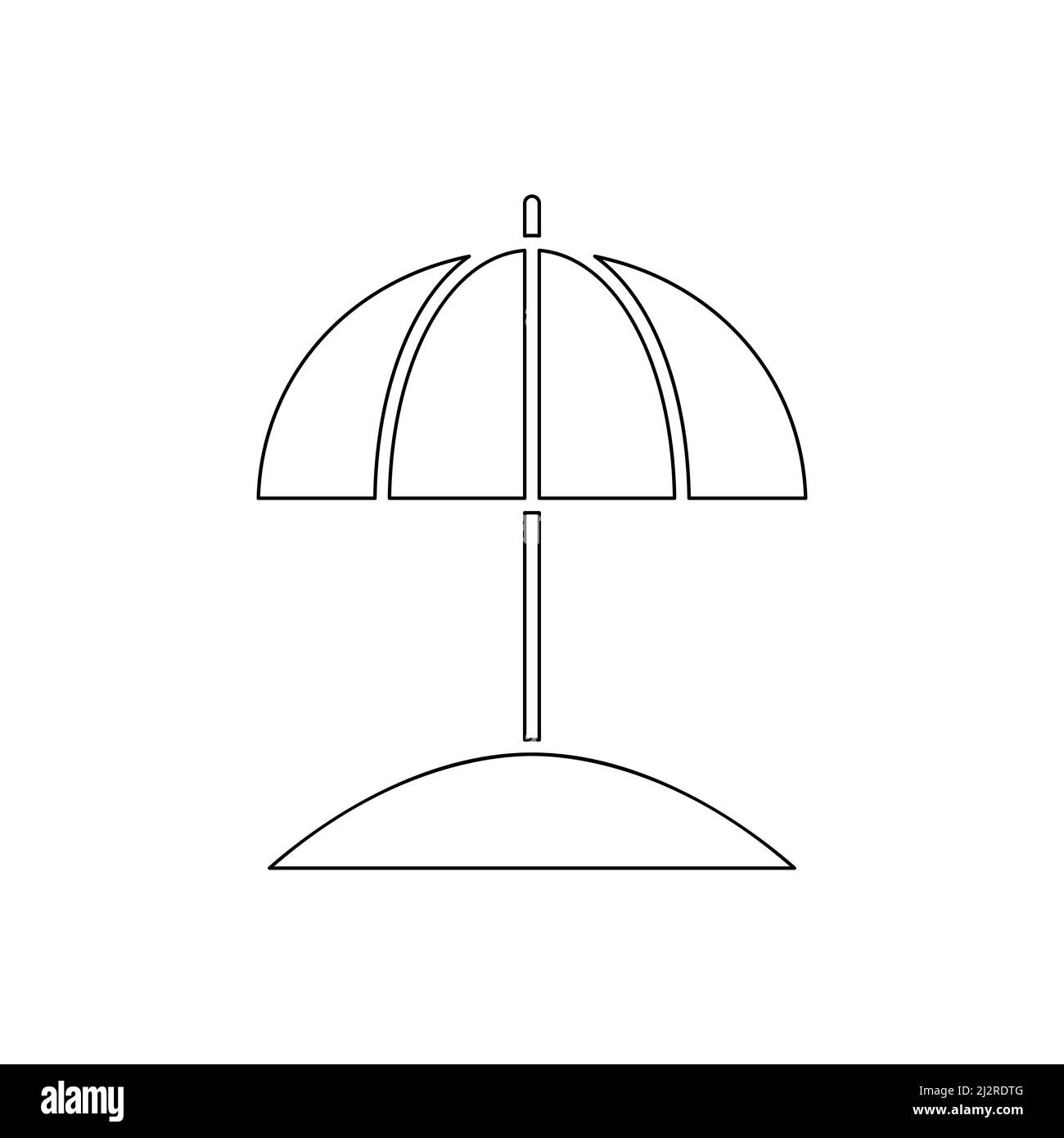Beach umbrella black line icon. Vocations summer concept. Vector holidays illustration Stock Vector