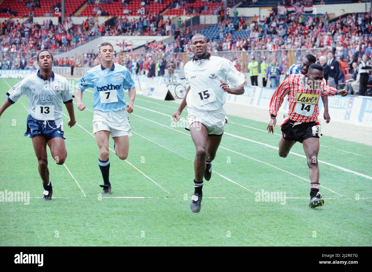 Rumbelows Sprint Challenge 2nd Semi Final, Wembley Stadium, Sunday 12th  April 992. The aim of the challenge was to find the fastest player in the  League. Each club is invited to send