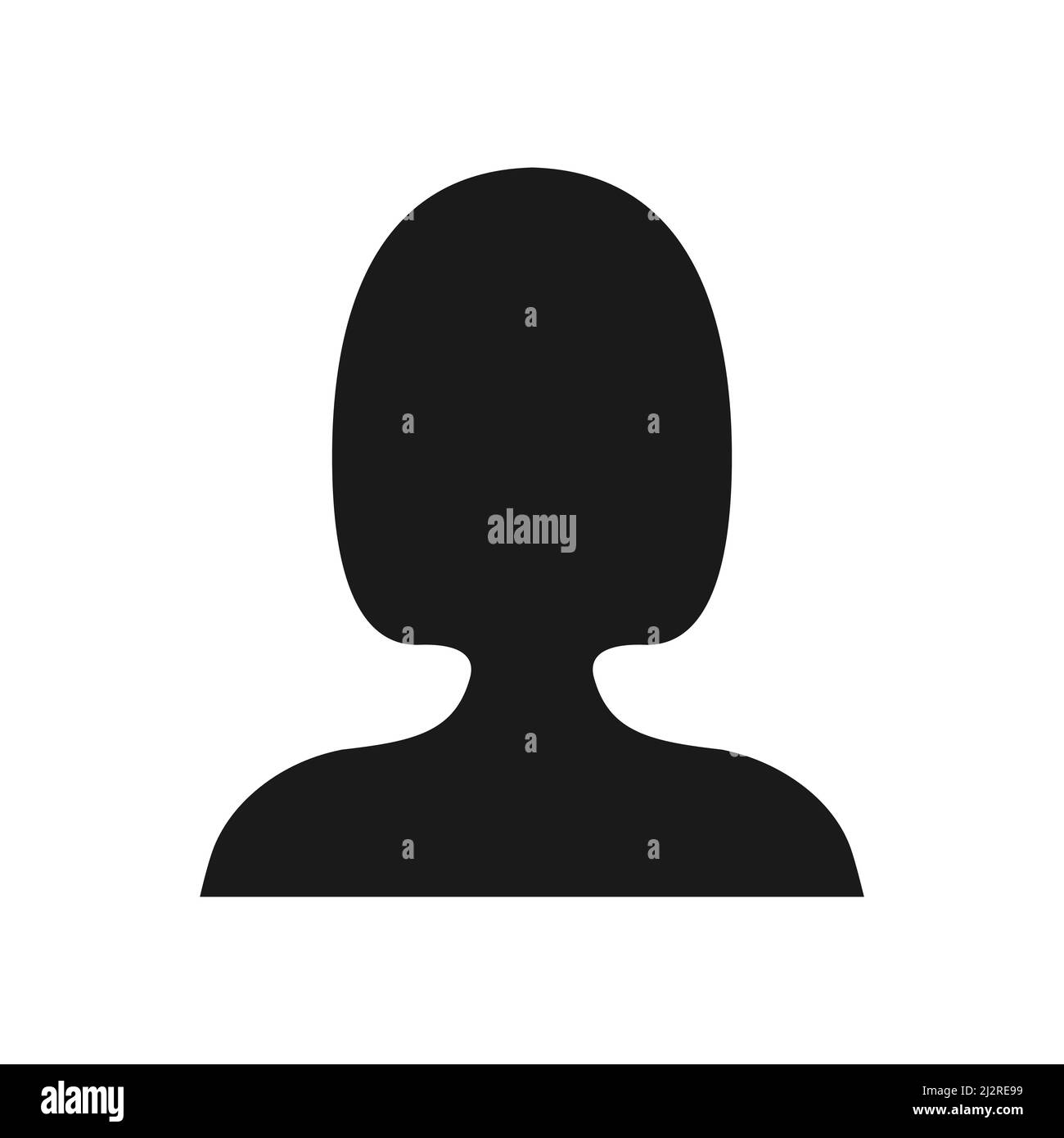 Women head silhouette. Human black avatar. Girl profile. Vector ...