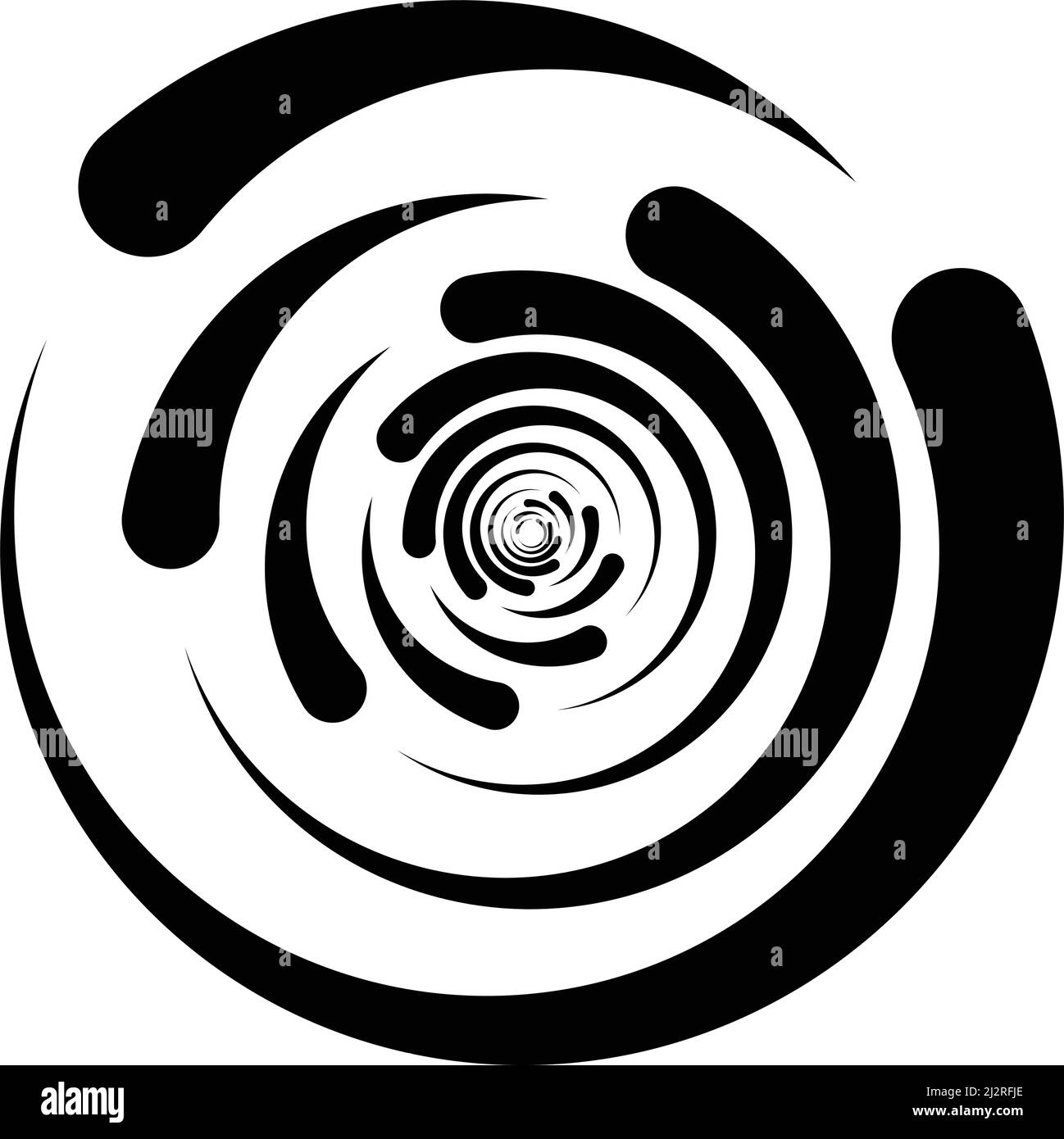 Concentric, radial lines, circles icon. Segmented circle shape. Spiral