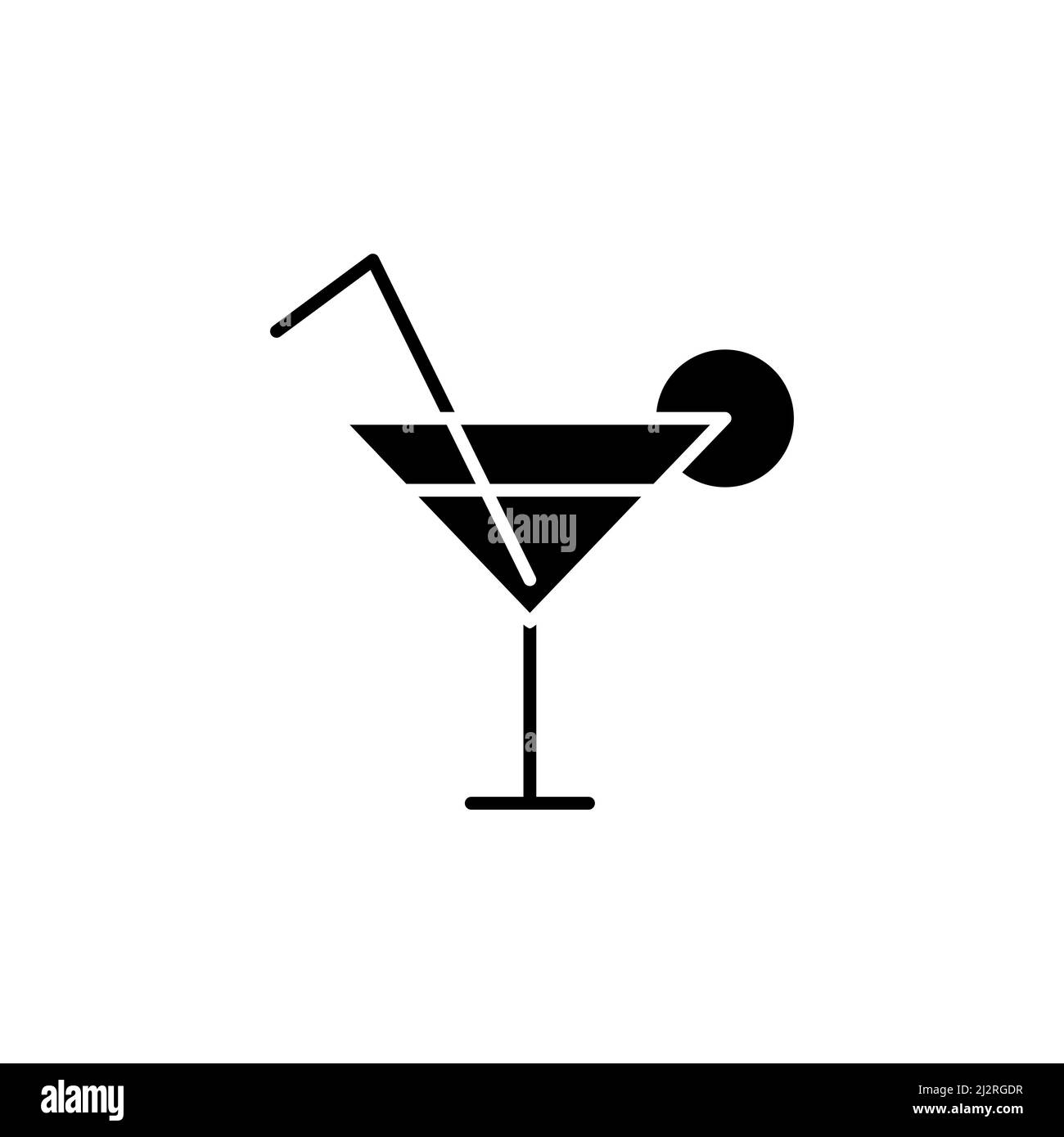 Martini glass icon. Cocktail drink symbol. Vector alcohol silhouette isolated on white Stock Vector
