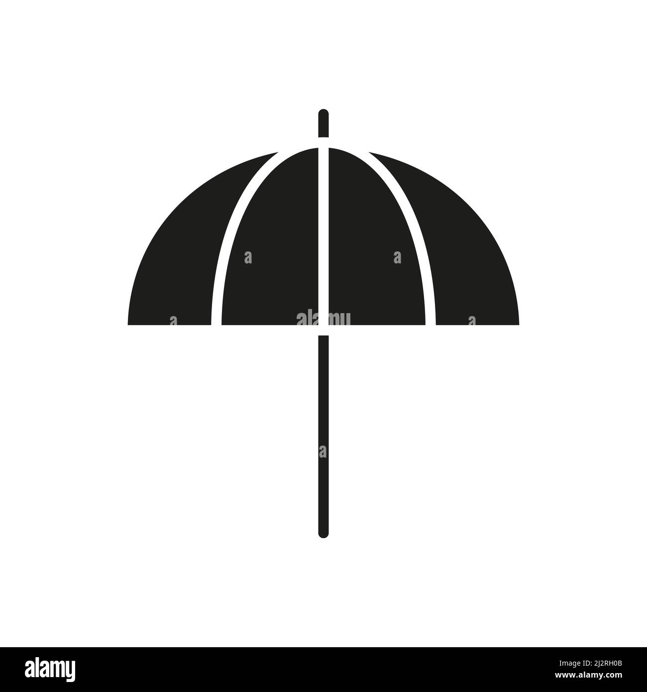 Beach umbrella black icon. Vocations summer silhouette concept. Stock Vector