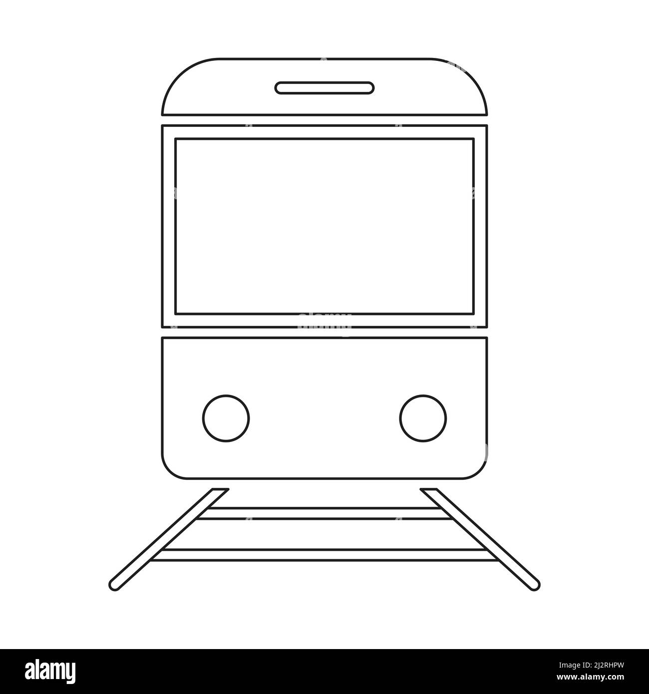 Train black icon. Transportation silhouette sign. Metro outline symbol. Stock Vector