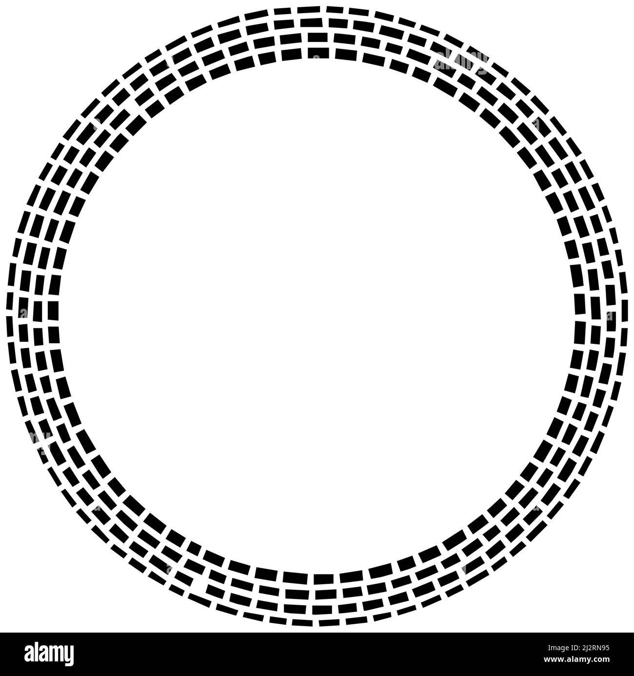 Concentric, geometric circle, ring design element of rectangle shapes ...