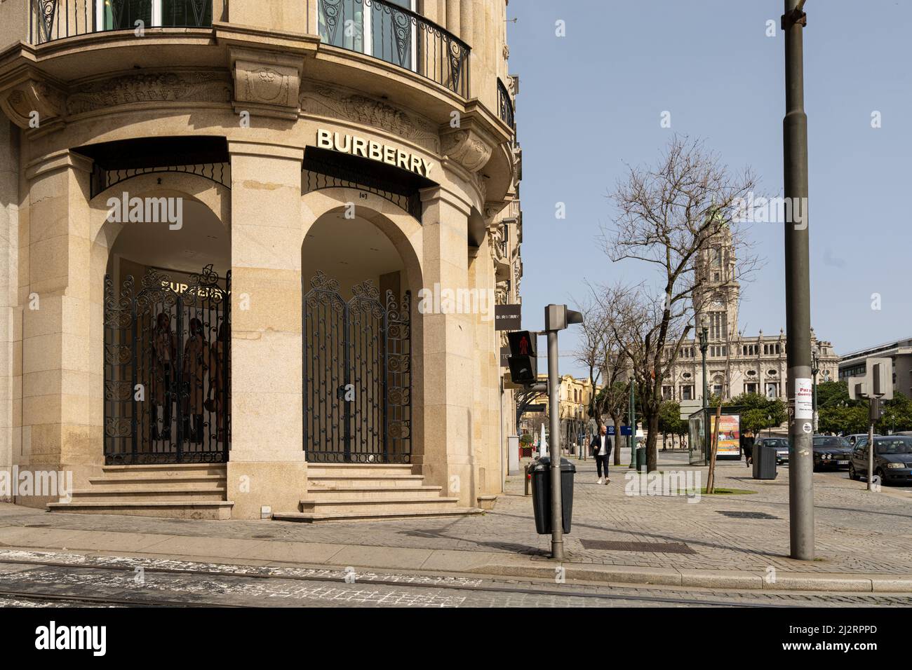 Porto, Portugal. March 2022. External view of the Burberry brand luxury  shop in the city center Stock Photo - Alamy
