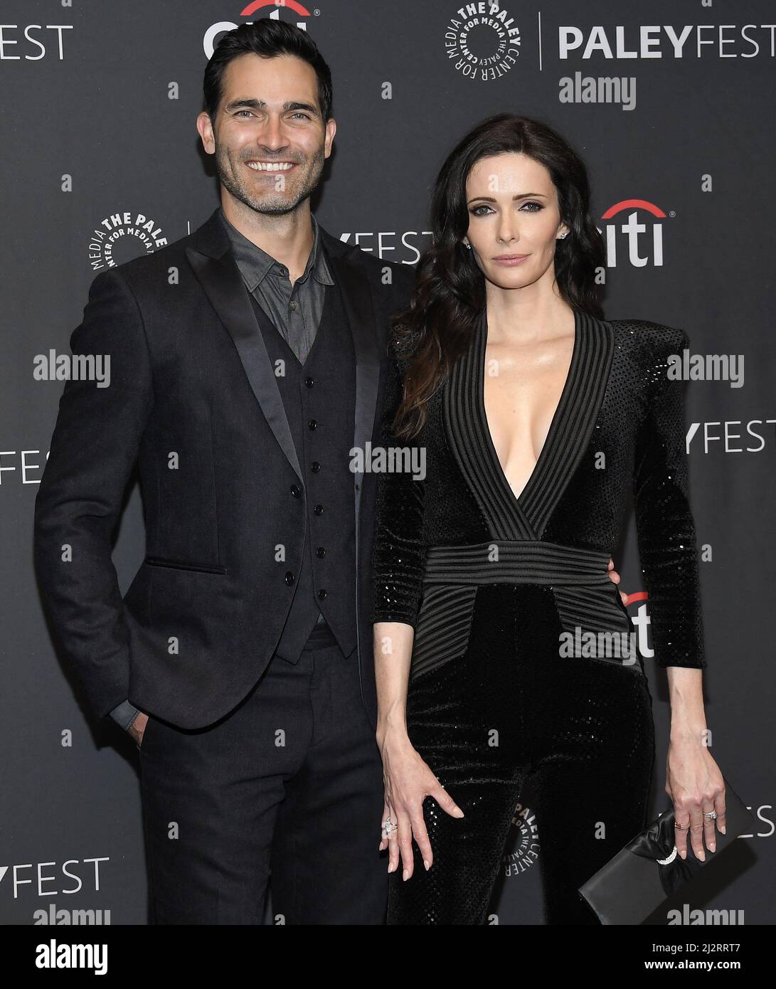 (L-R) Tyler Hoechlin and Elizabeth Tulloch at PaleyFest LA - SUPERMAN ...