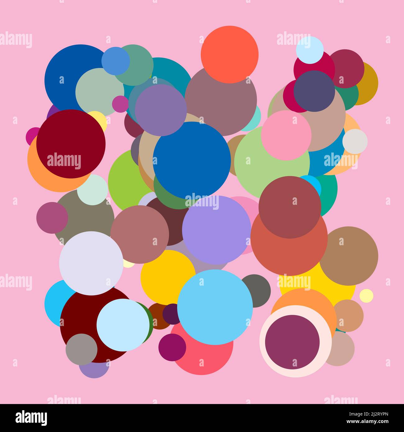 Random chaotic overlapping circles composition. Randomness concept ...