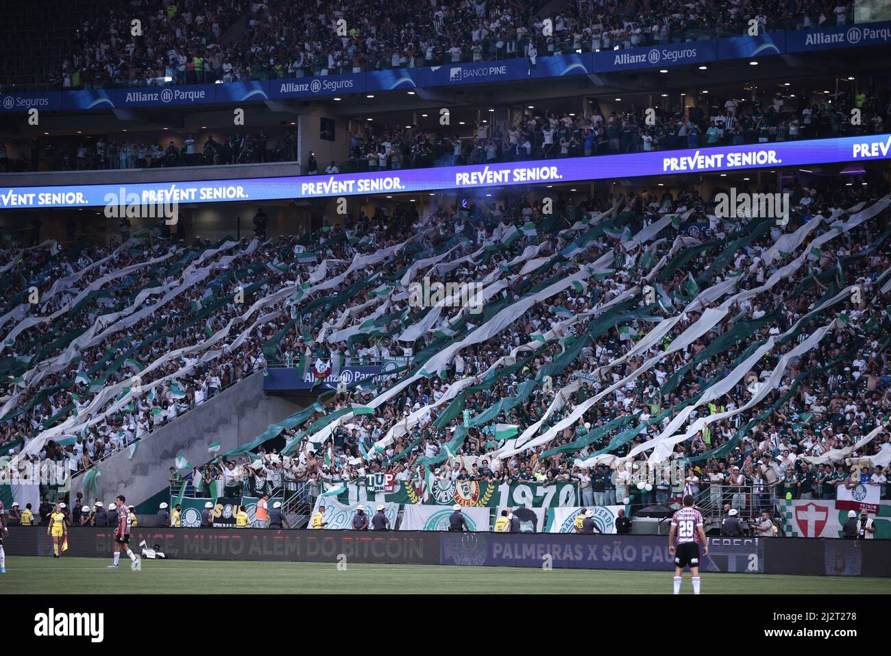 Sao Paulo, Brazil. 03rd Apr, 2022. SP - Sao Paulo - 03/04/2022 - PAULISTA  2022 FINAL, PALMEIRAS X SAO PAULO - Jogadores do Palmeiras comemoram titulo  de campeao apos partida contra o