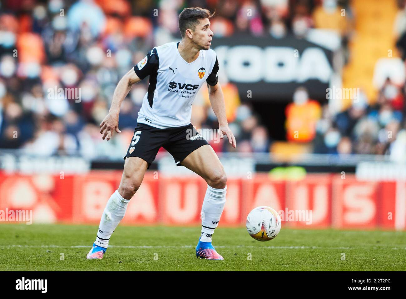 03 April 2022; Mestalla Stadium, Valencia, Spain; La Liga football