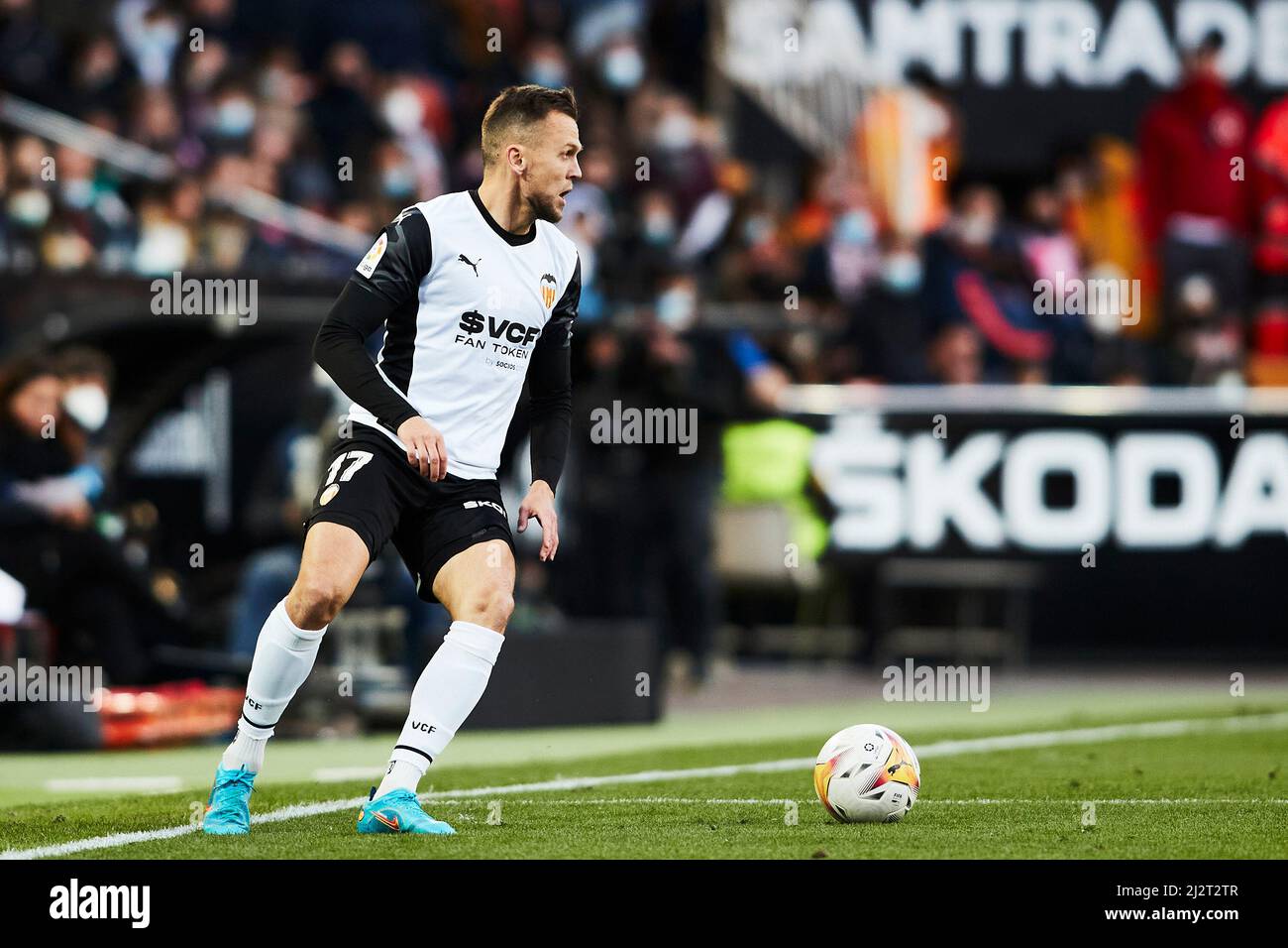 03 April 2022; Mestalla Stadium, Valencia, Spain; La Liga football