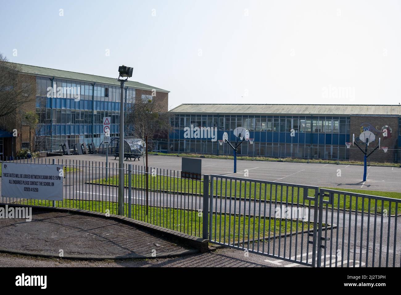 An exterior view of Cantonian High School in Cardiff, Wales, United Kingdom. Stock Photo