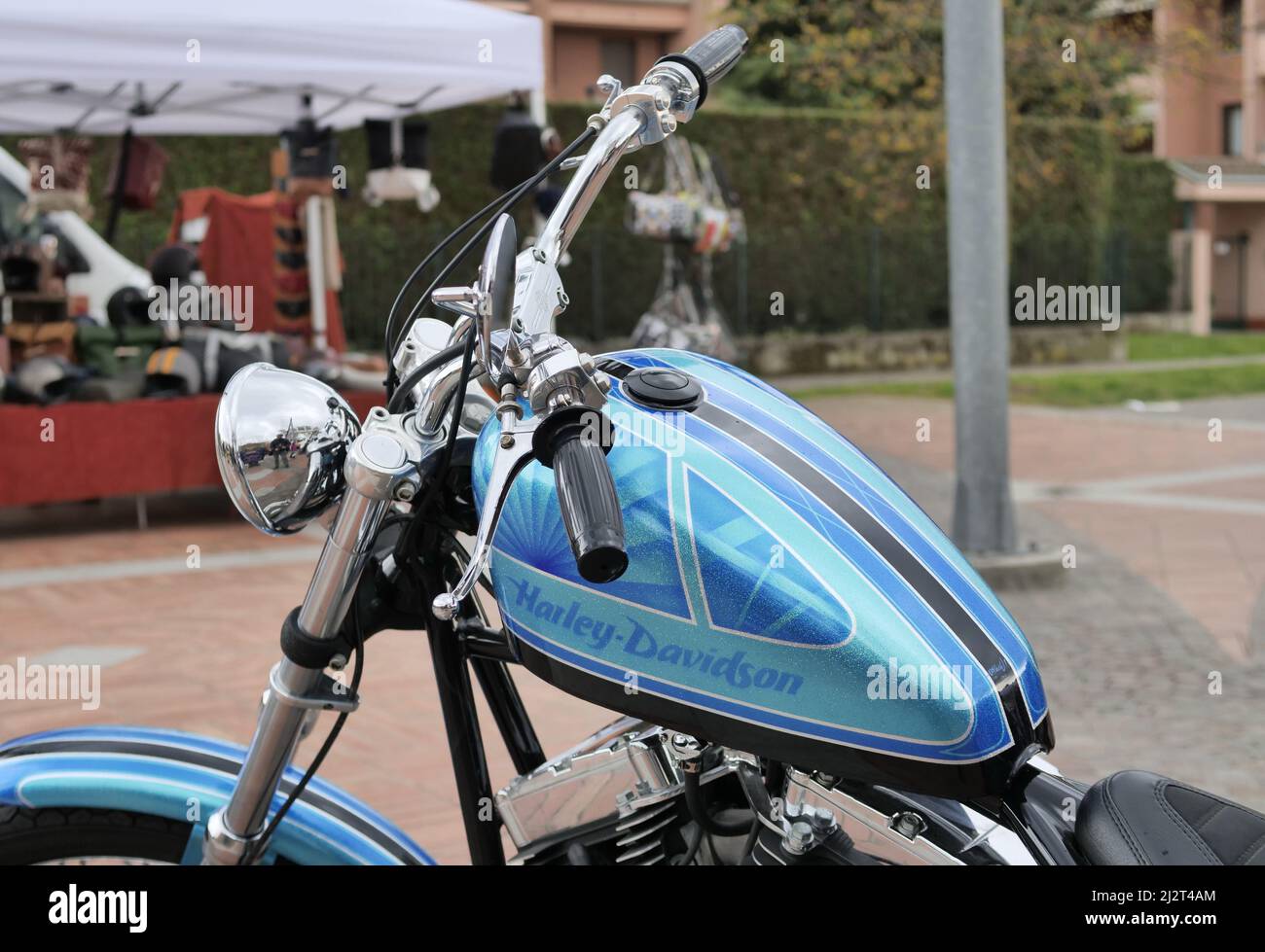 Harley Davidson exposed at Paderno Dugnano expo, commercial outdoor
