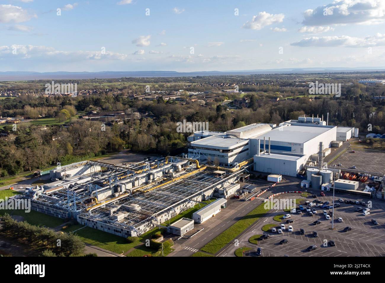 The Nexperia plant in Newport, Wales. Nexperia, a Dutch subsidiary of the Chinese technology company Wingtech, acquired the Newport Wafer Fab in July 2021 for £63m however the UK Government may still decide to intervene under the National Security and Investment Act. The plant, which makes semiconductors, employs 450 people. Stock Photo