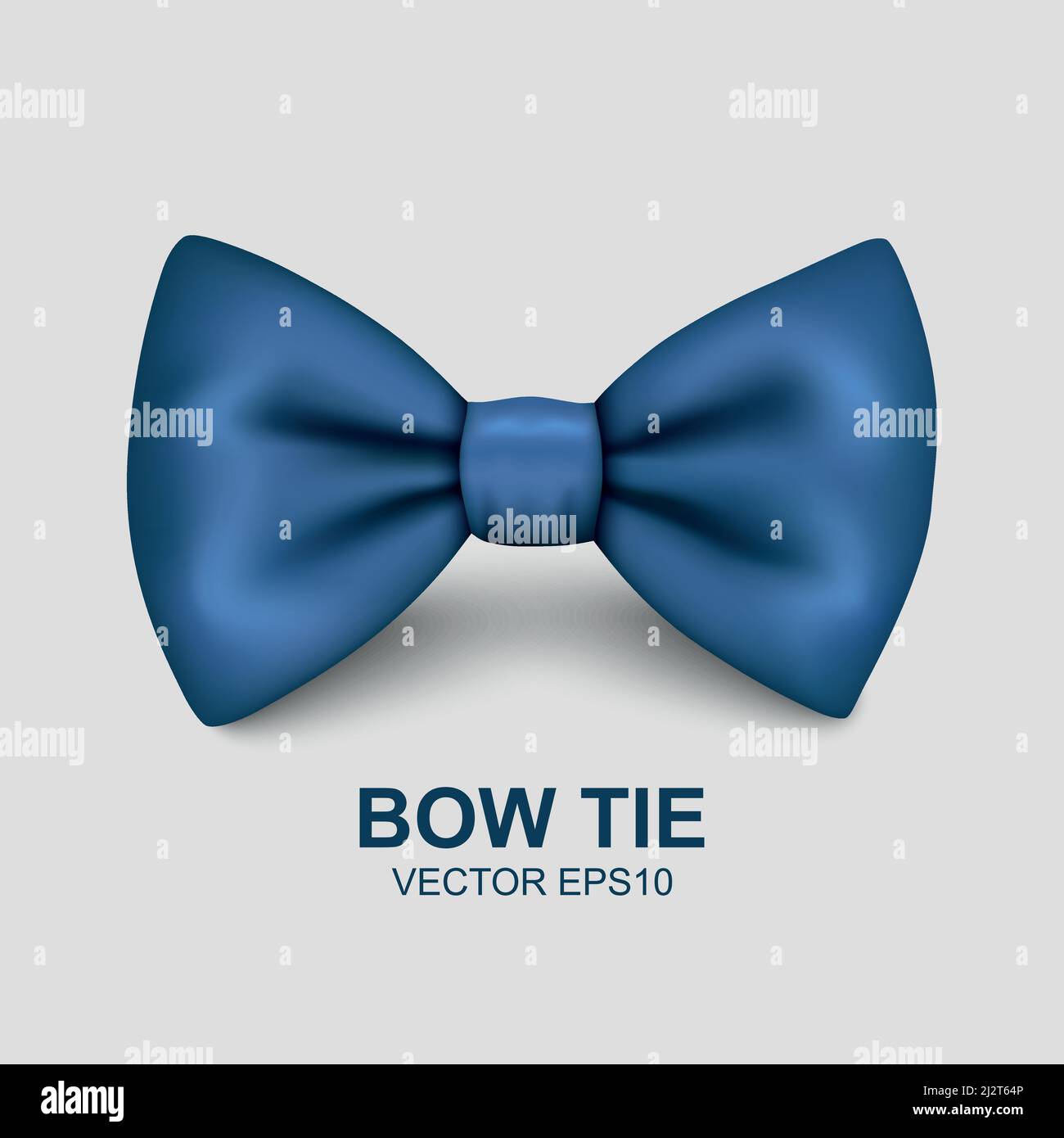 Vector 3d Realistic Blue S Bow Tie Icon Closeup Isolated on White ...