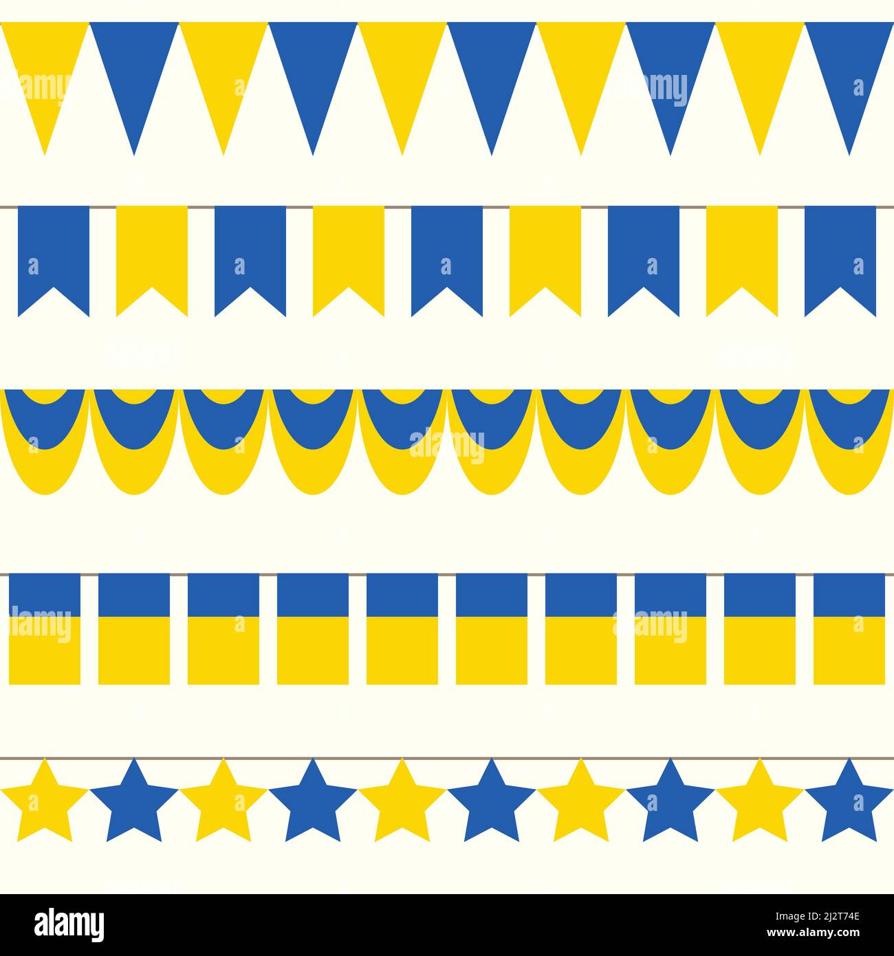 Ukraine flag ribbons set Stock Vector