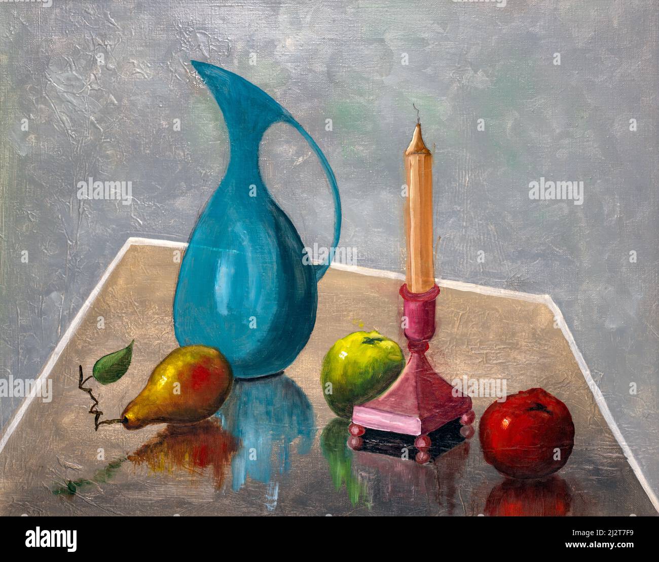 Still life painting candle hi-res stock photography and images - Alamy