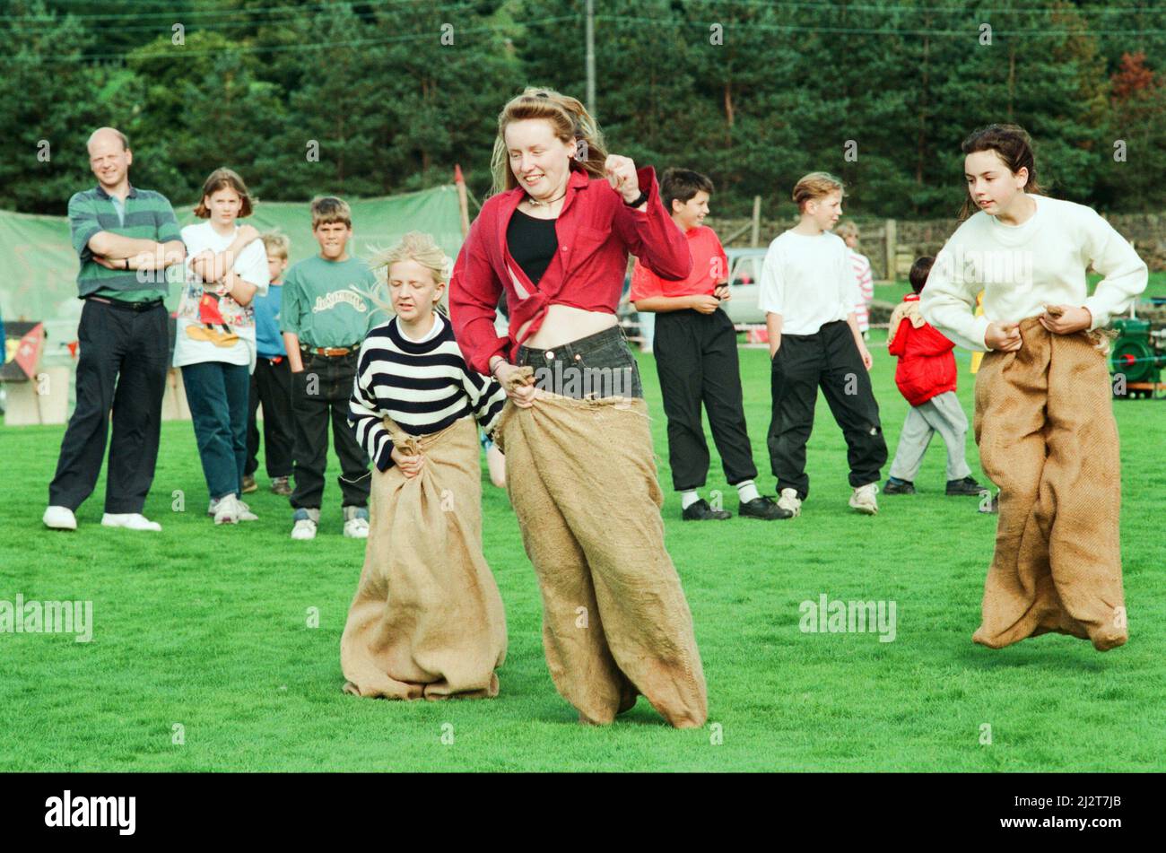 Castleton. Show Agricultural Show Castleton, 11th September 1993. Pictured. Sack race ...