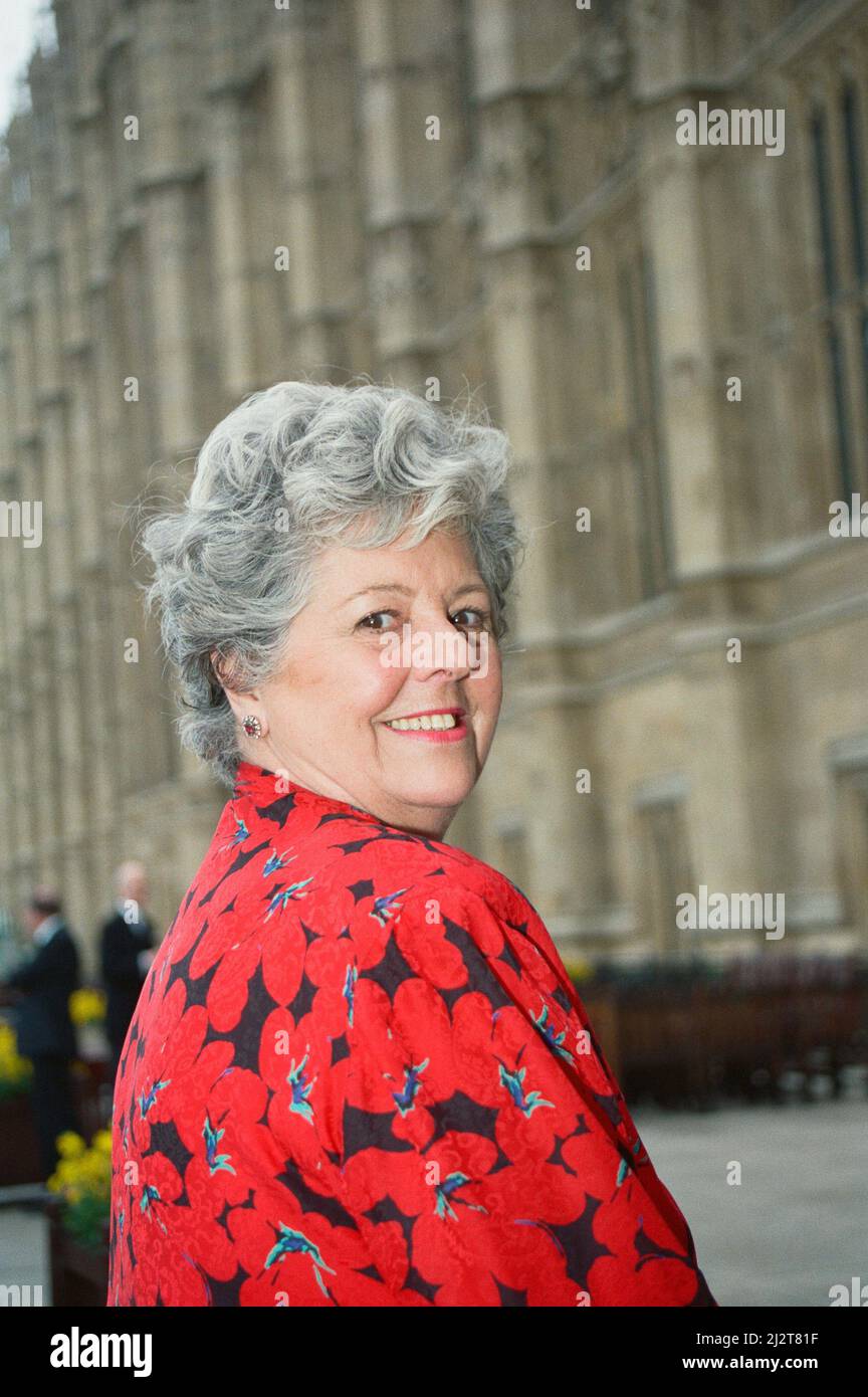 Speaker of the House of Commons Betty Boothroyd at Embankment, London