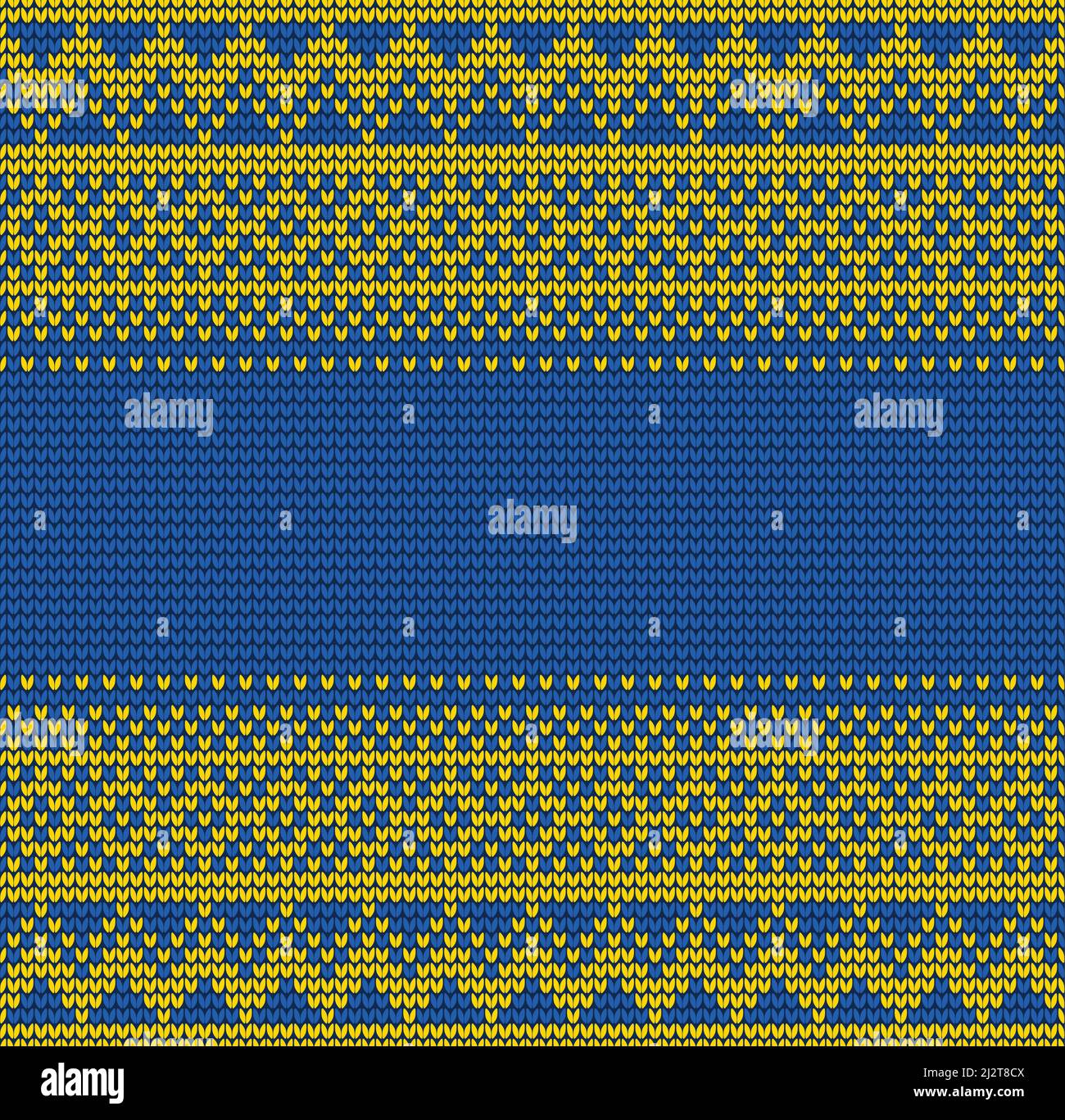 Yellow and blue knitting background Stock Vector
