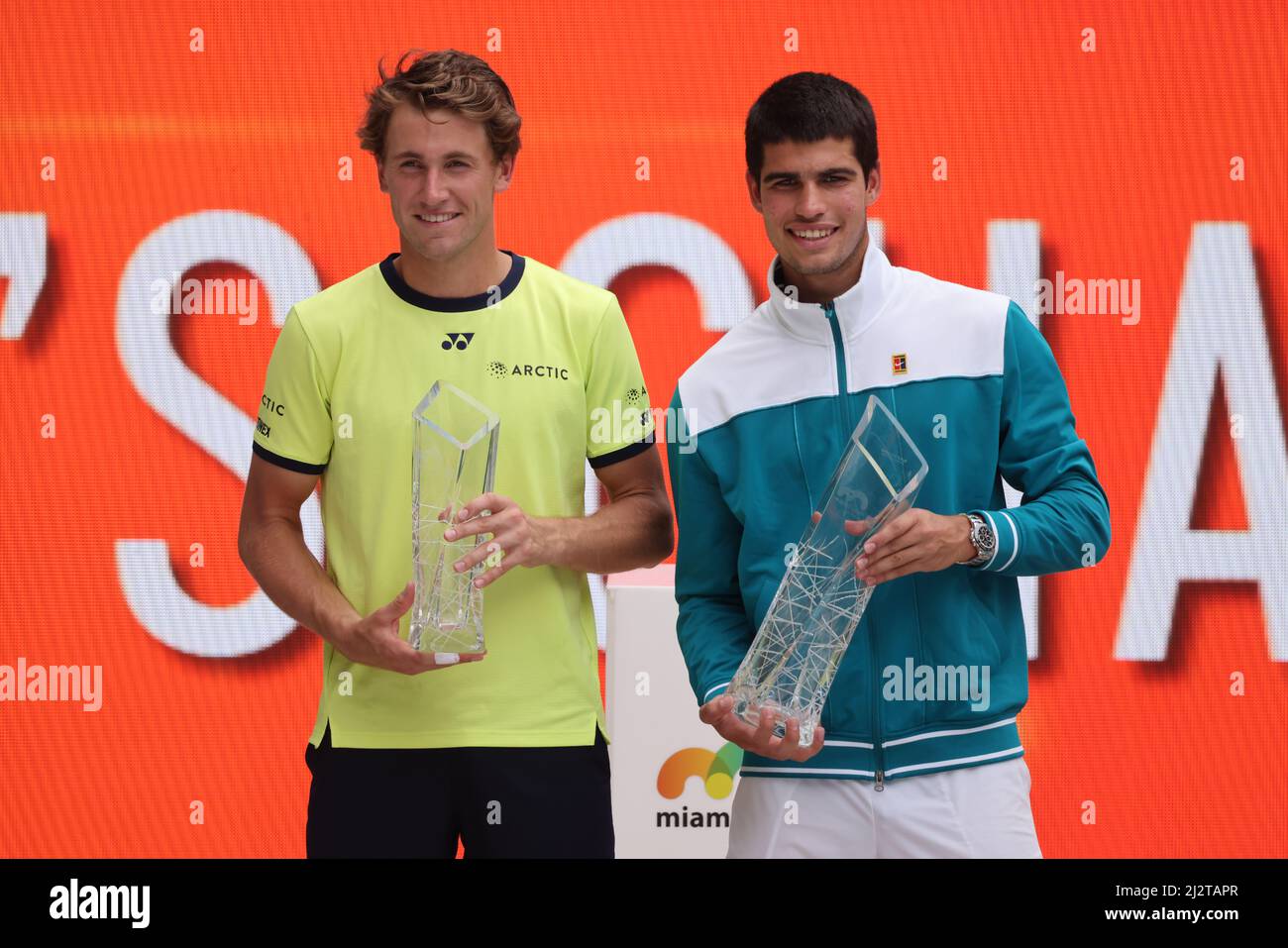 2022 miami open mens final trophy hires stock photography and images