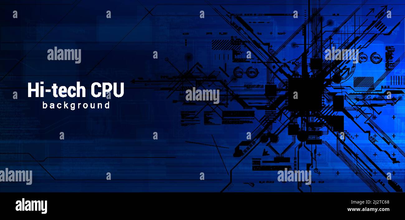 Futuristic abstract banner Cyber Pay with High-tech processor system Stock Vector