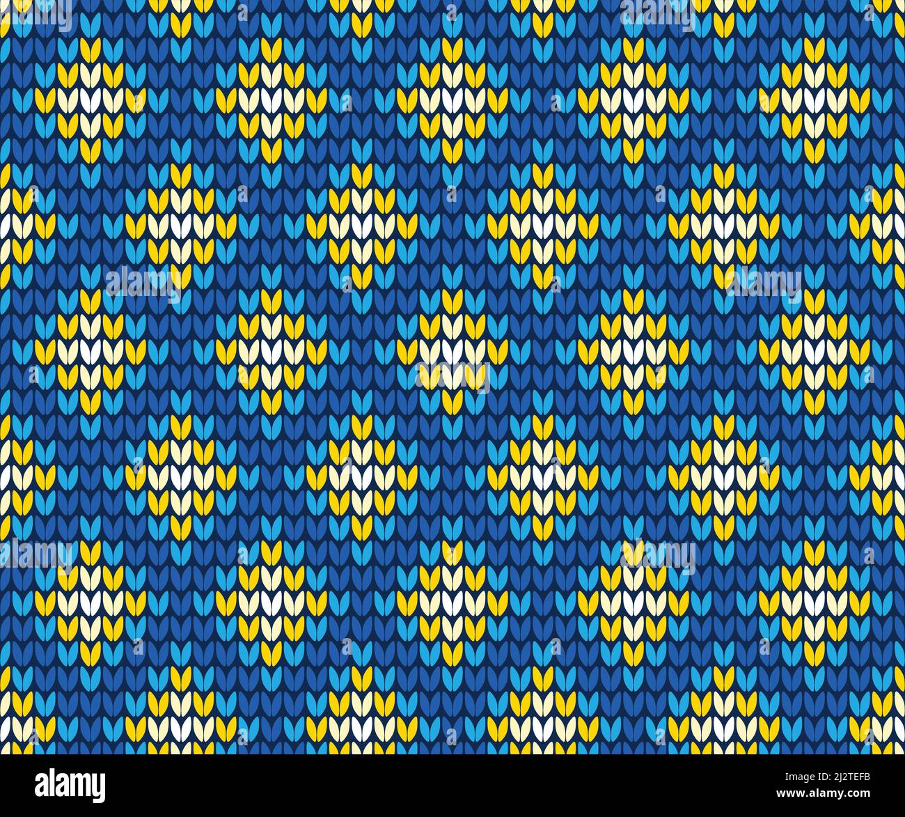 Rhombus knitting pattern Ukrainian color Stock Vector