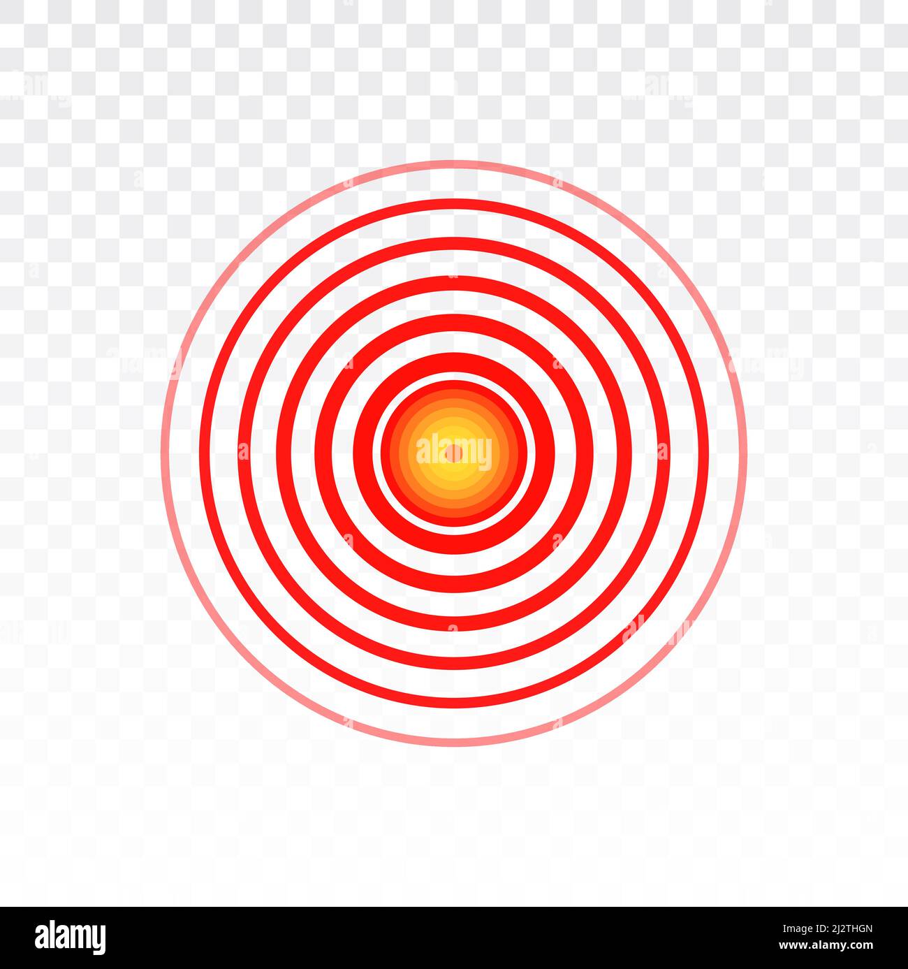 Pain red circle throat joint hurt icon. Red target pain symbol spot