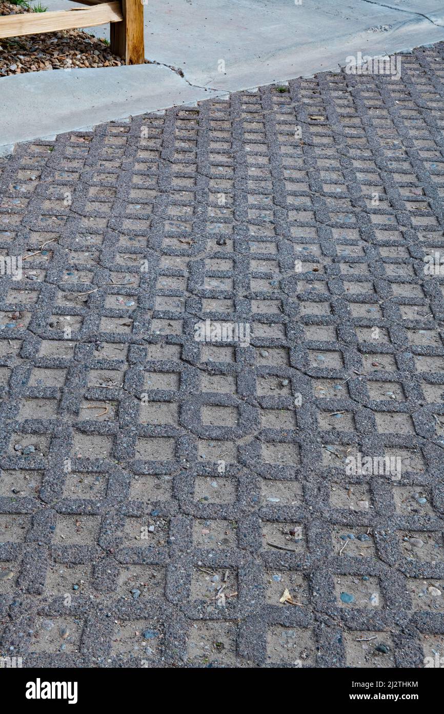 Permeable pavement on a residential city street allows stormwater
