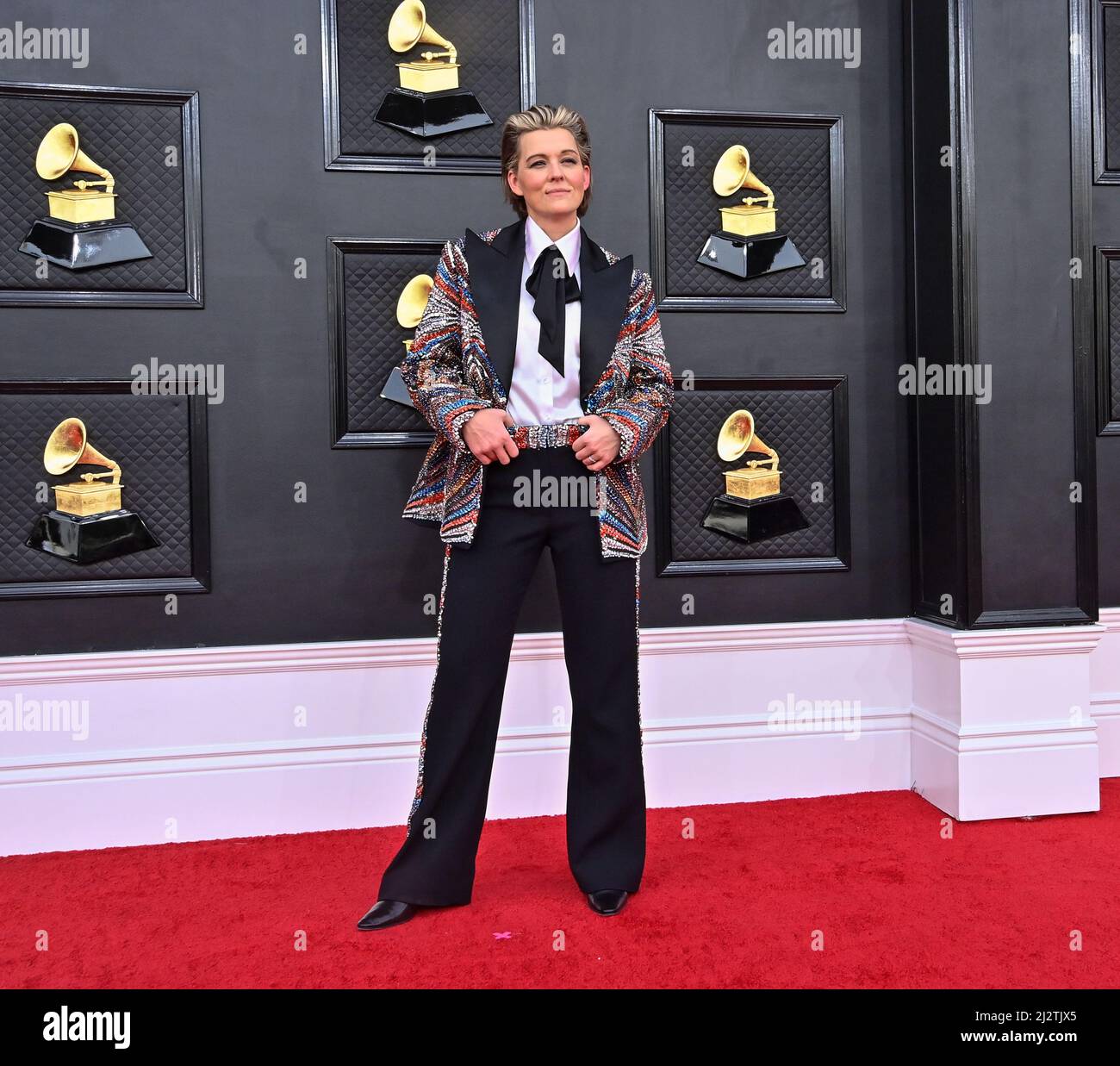 Las Vegas, United States. 03rd Apr, 2022. Brandi Carlile arrives for