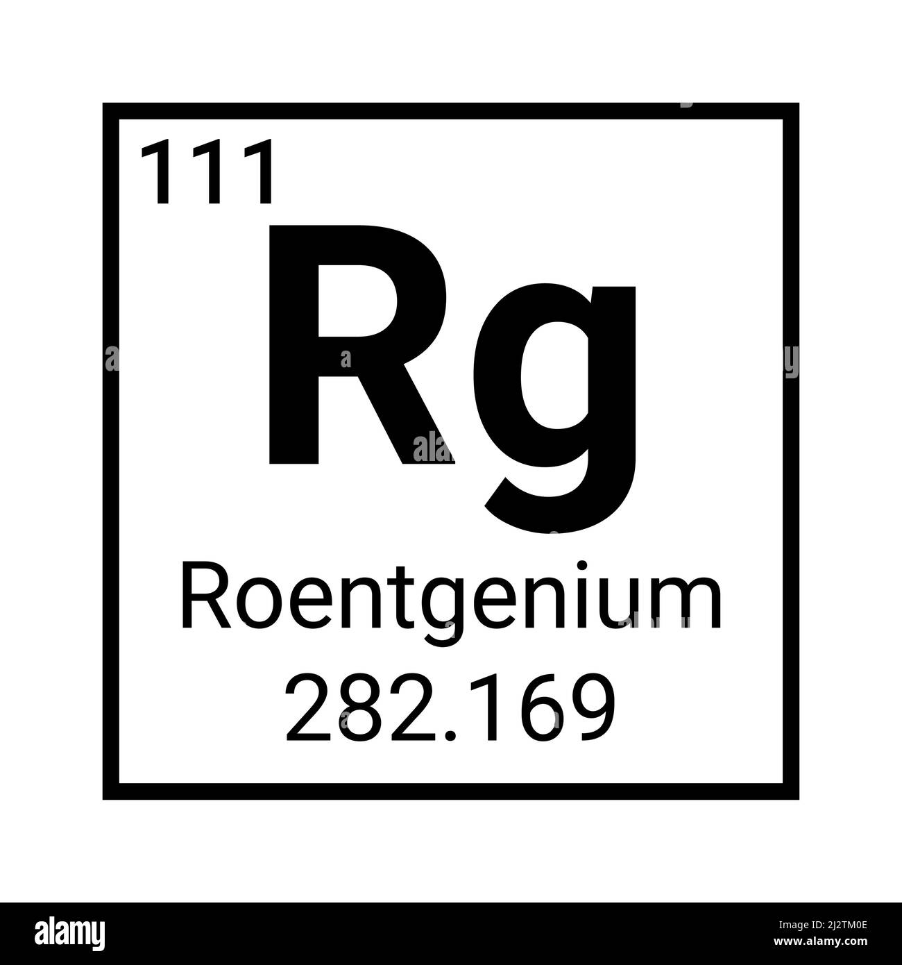 Roentgenium chemical atom element mendeleev periodic table Stock Vector