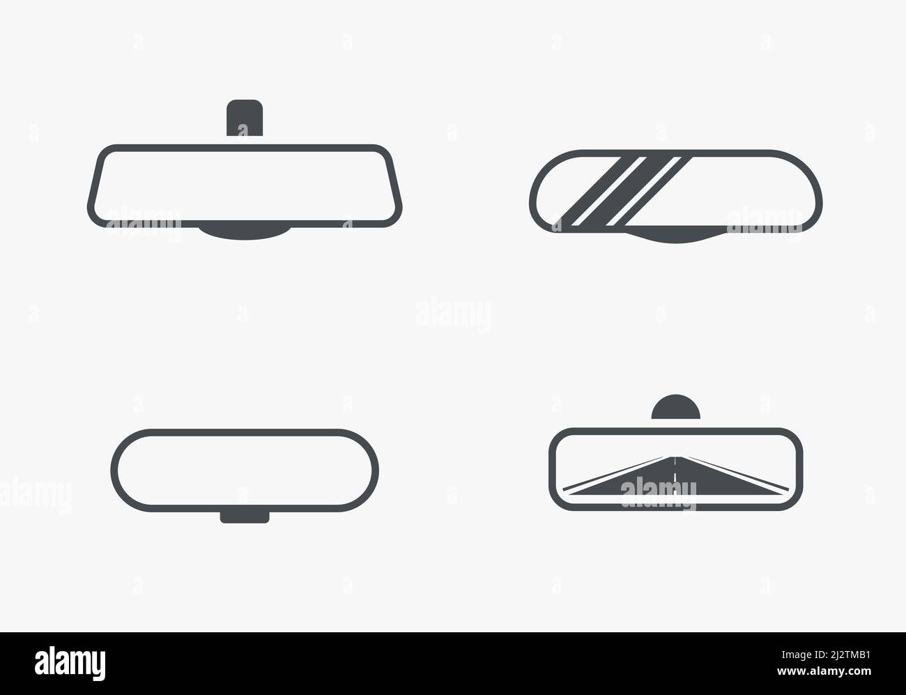 Car rearview mirror driver glass inside. Vector rear view mirror inside