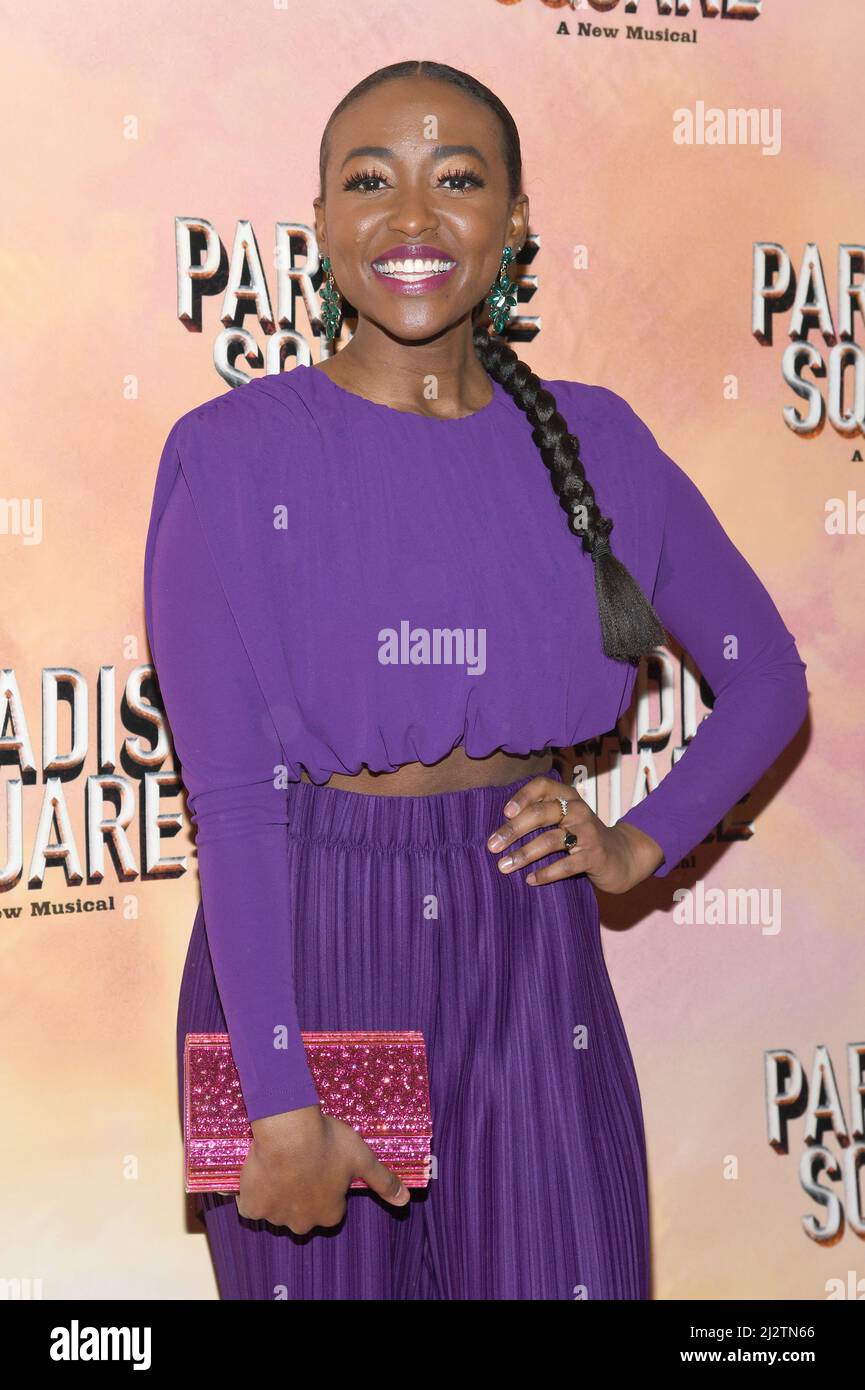 New York, USA. 03rd Apr, 2022. Aisha Jackson attends the opening night