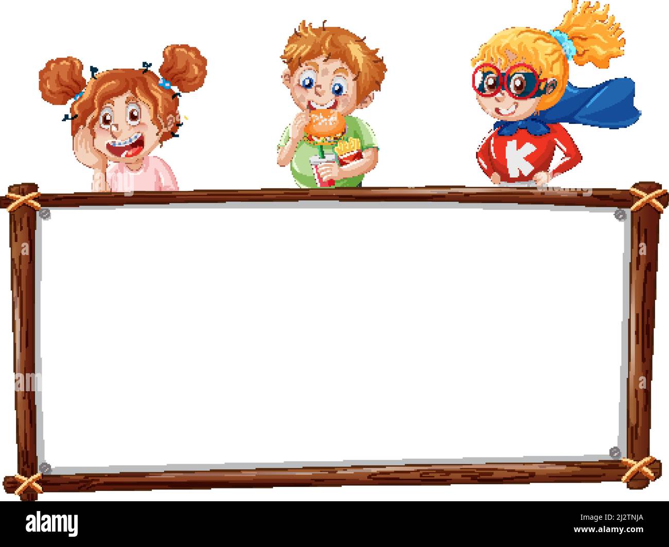 Board template with happy kids illustration Stock Vector Image & Art ...