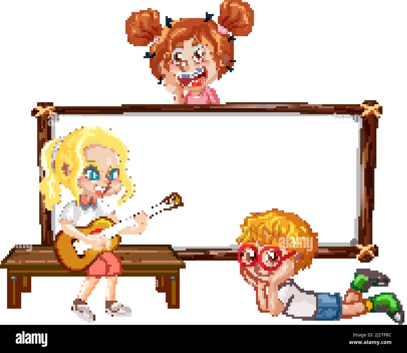 Board template with happy kids illustration Stock Vector Image & Art ...