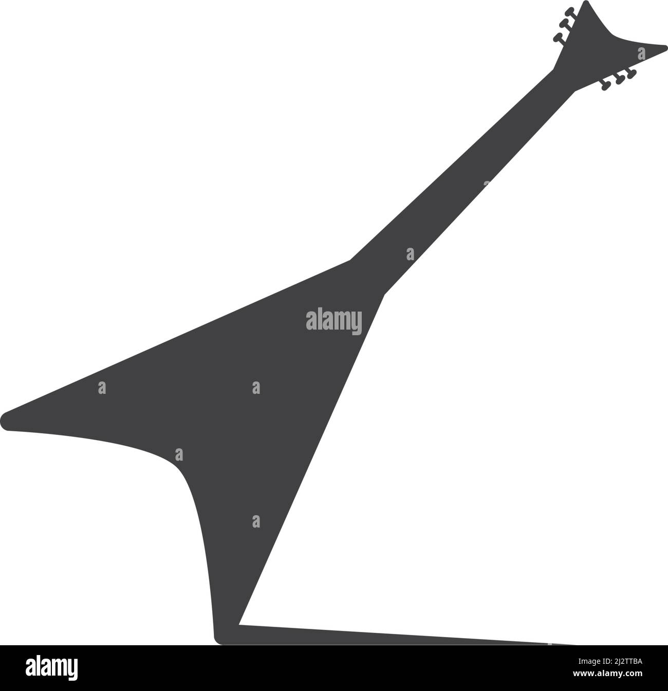 Guitar logo flat design vector template Stock Vector
