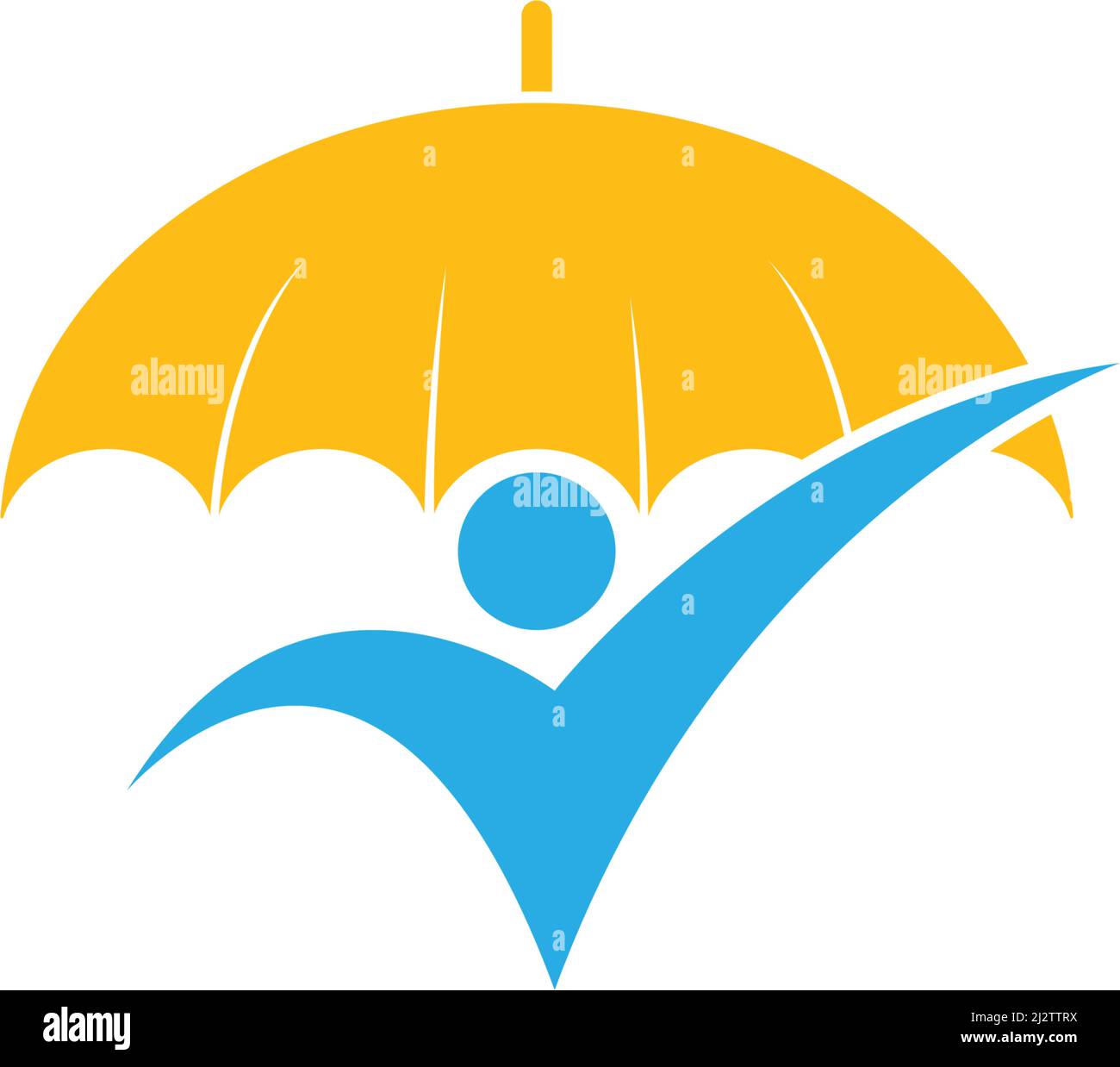 People and Umbrella logo concept Stock Vector