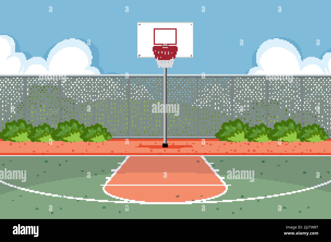 Empty basketball court scene illustration Stock Vector Image & Art Alamy