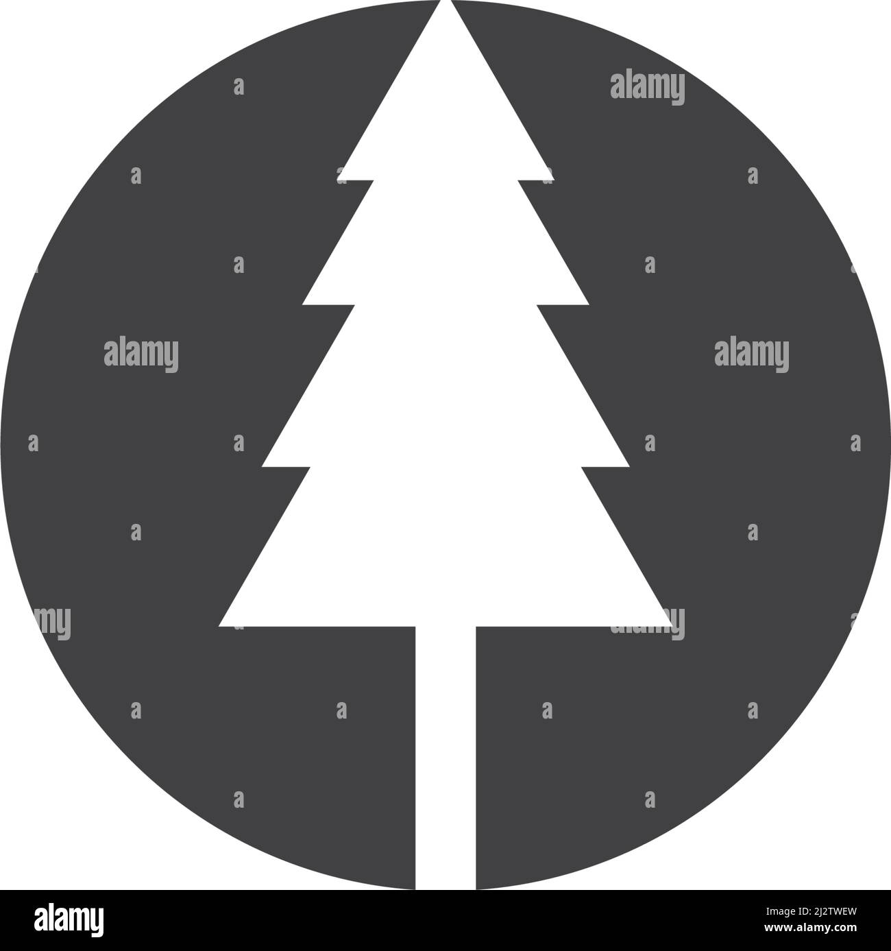 Pine tree logo ilustration vector design Stock Vector