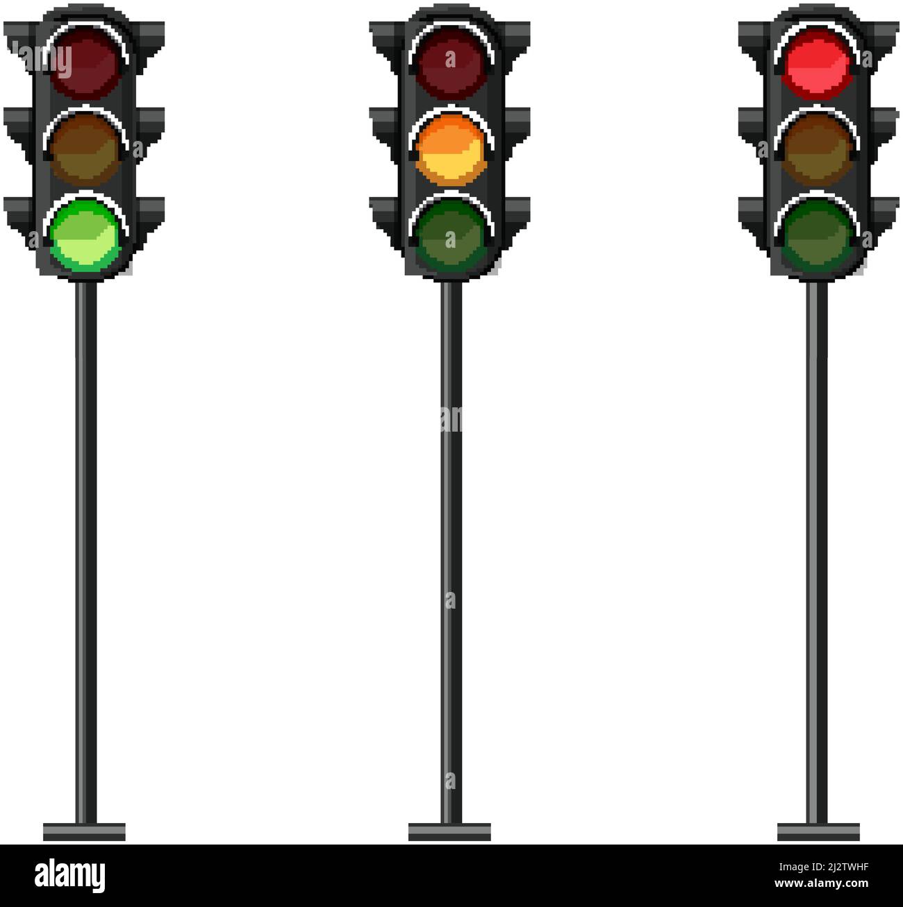 Set of traffic lights on white background illustration Stock Vector ...
