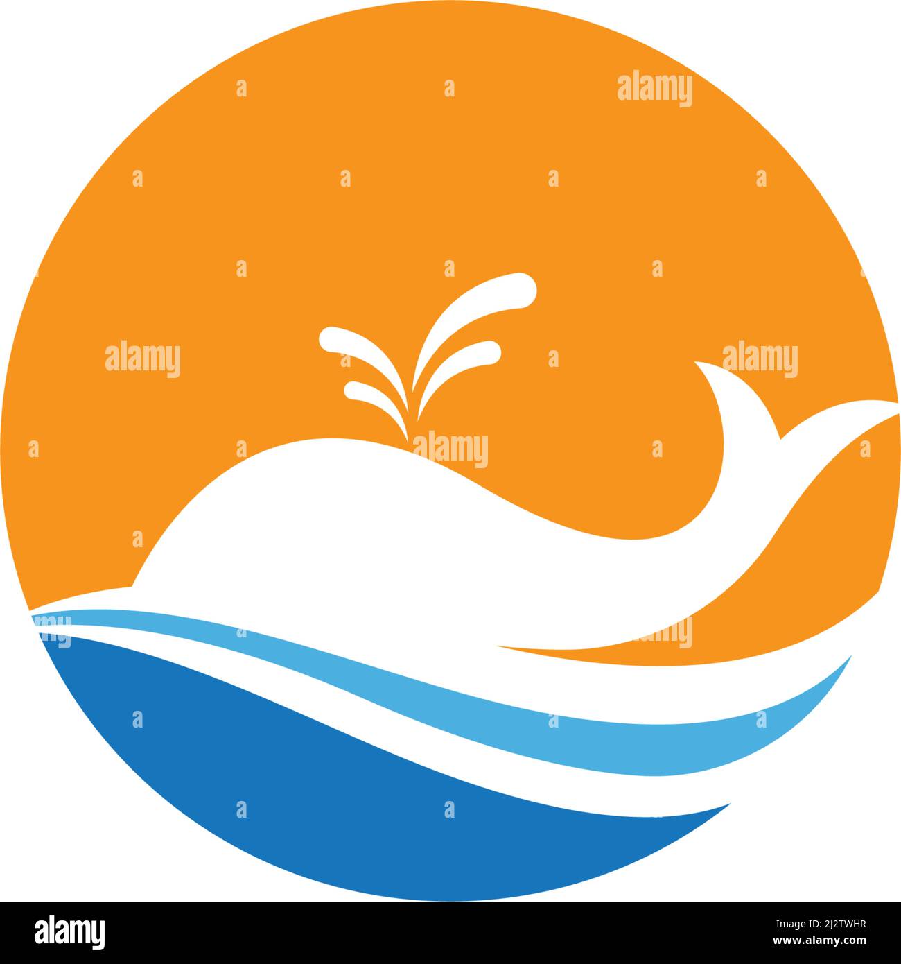 Whale logo illustration vector flat design Stock Vector