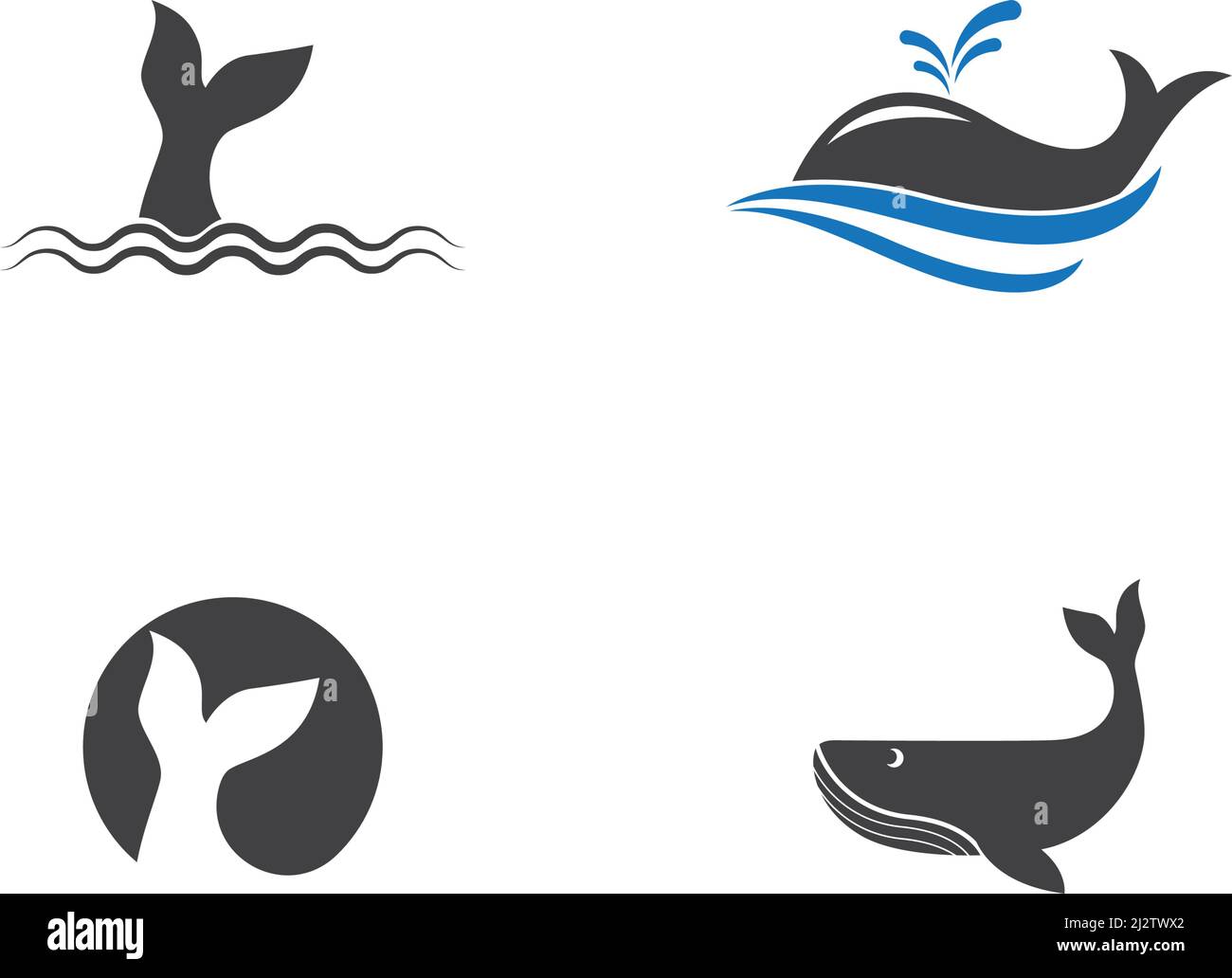Whale logo illustration vector flat design Stock Vector