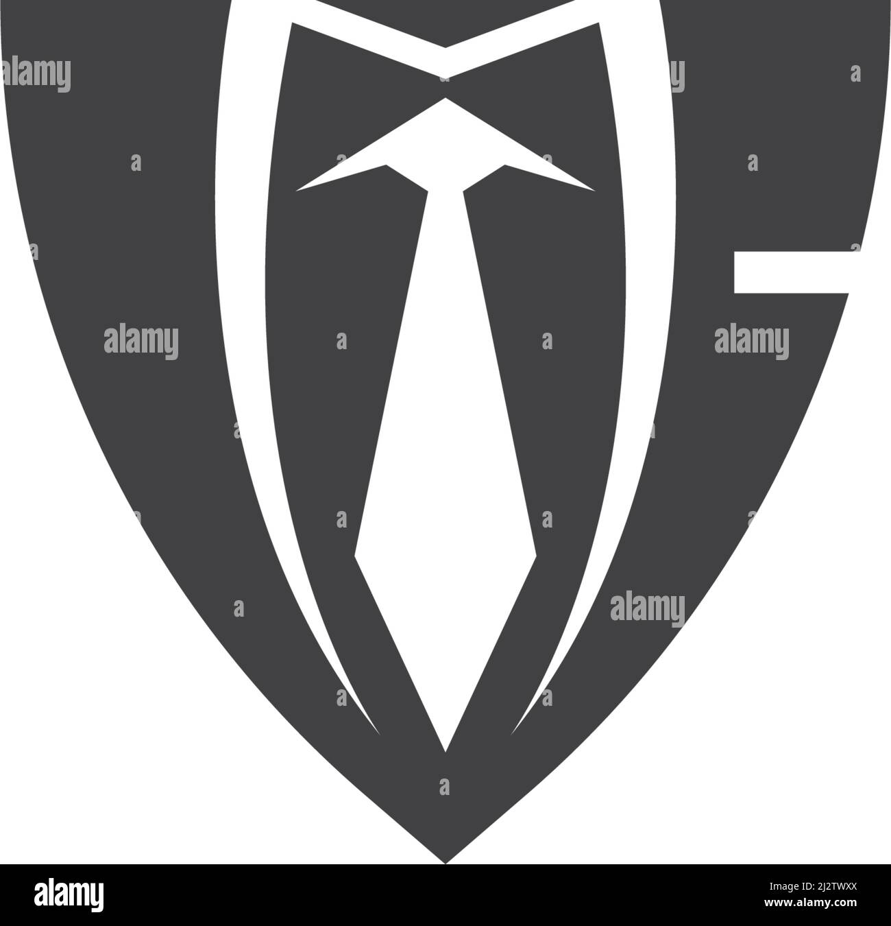 Tie tuxedo logo illustration vector template Stock Vector