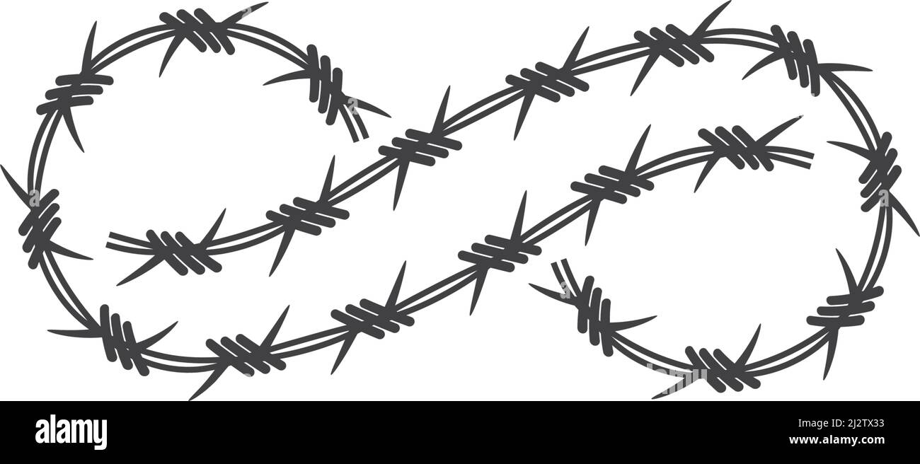 Barbed wire illustration vector flat design Stock Vector