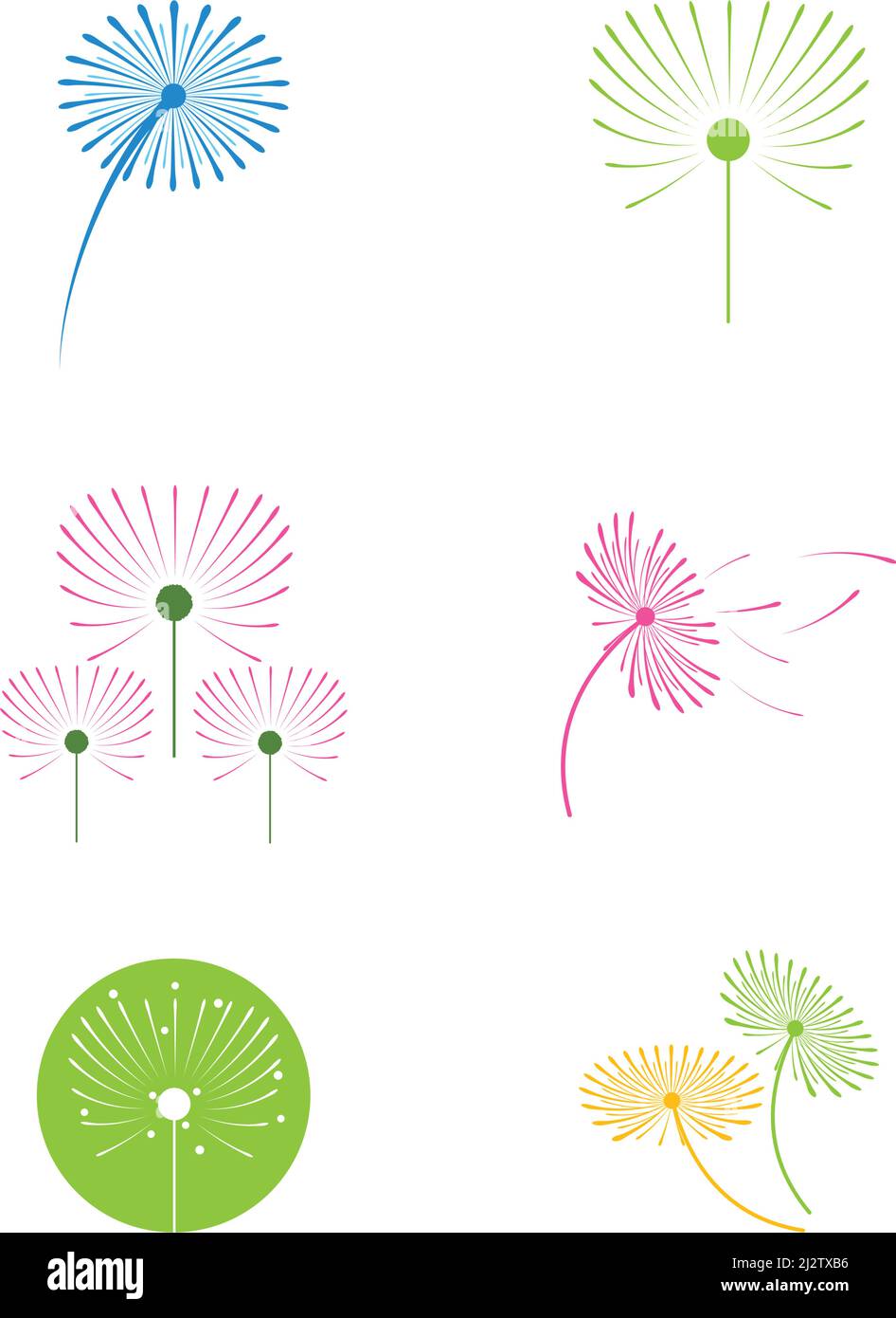 Dandelion flower illustration logo vector template Stock Vector