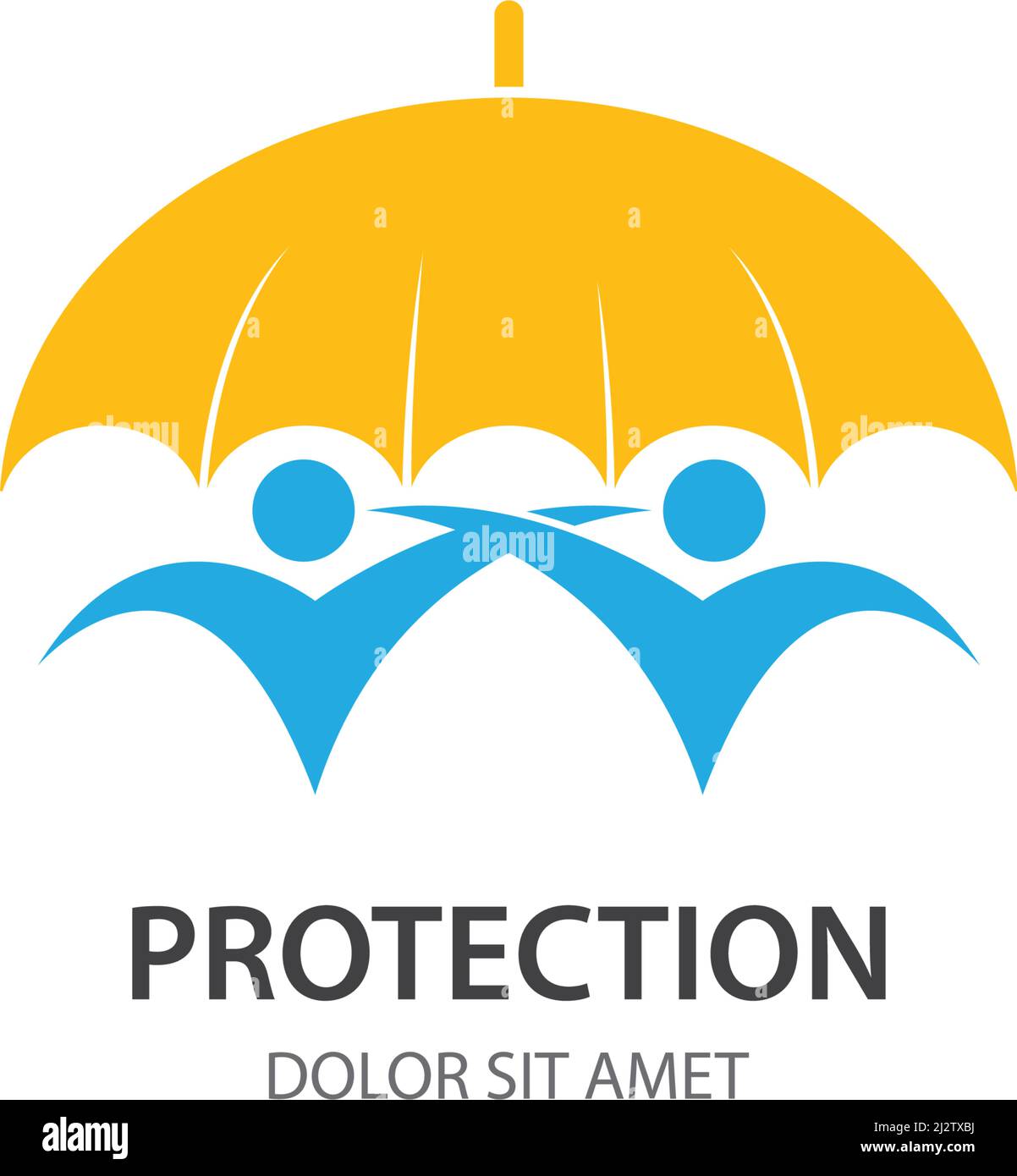 People and Umbrella logo concept Stock Vector