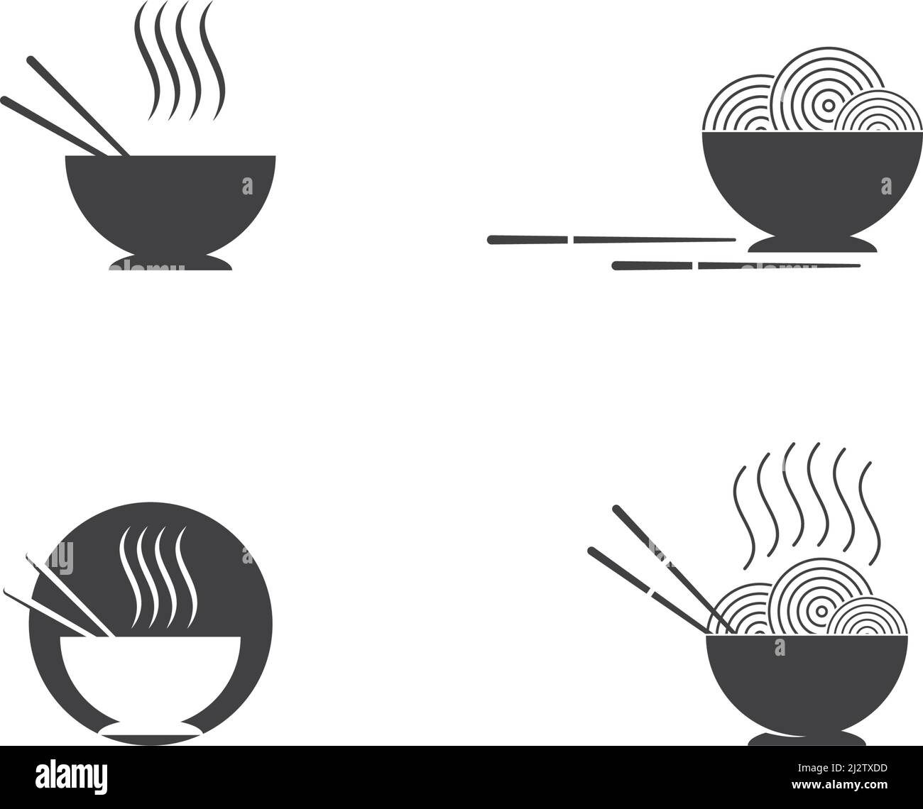 Noodle bowl logo  design vector ilustration template Stock Vector