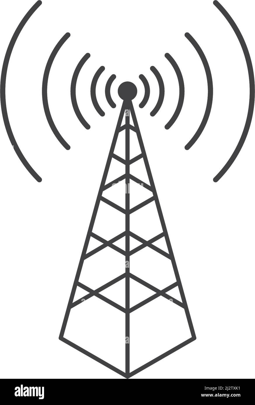 Wireless tower logo illustration vector icon flat design Stock Vector